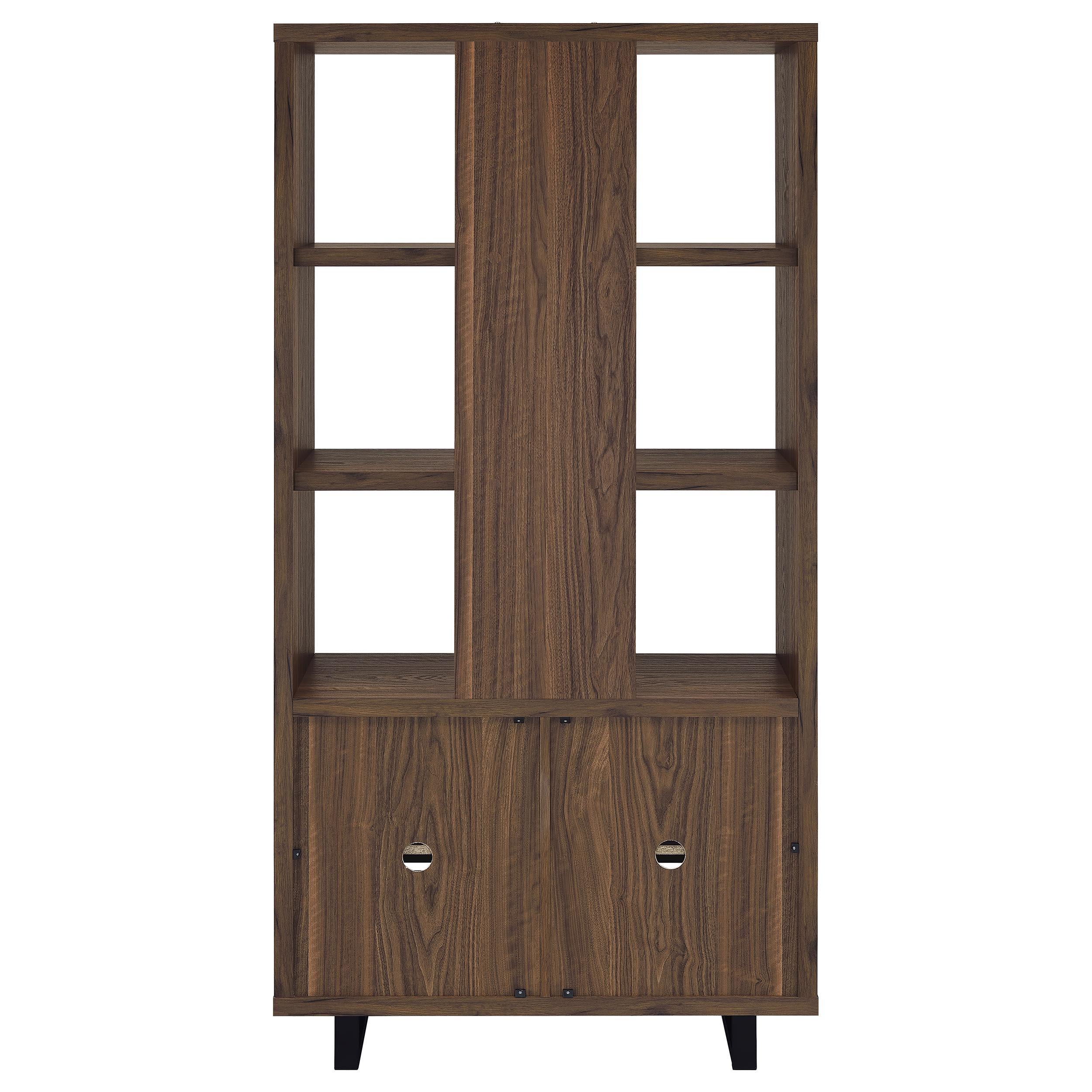  Coaster Furniture Maddox 801863 71-inch 3-shelf Cabinet Bookcase - Walnut IMAGE 7