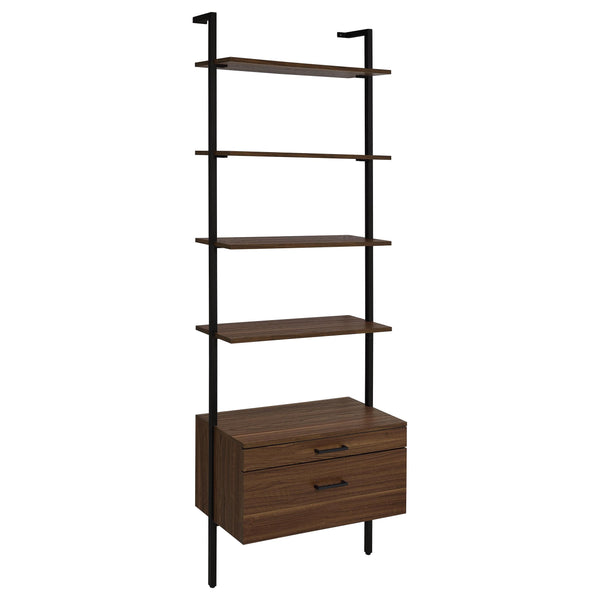 Coaster Furniture Owens 980074 96-inch 4-shelf Storage Wall Bookshelf - Walnut