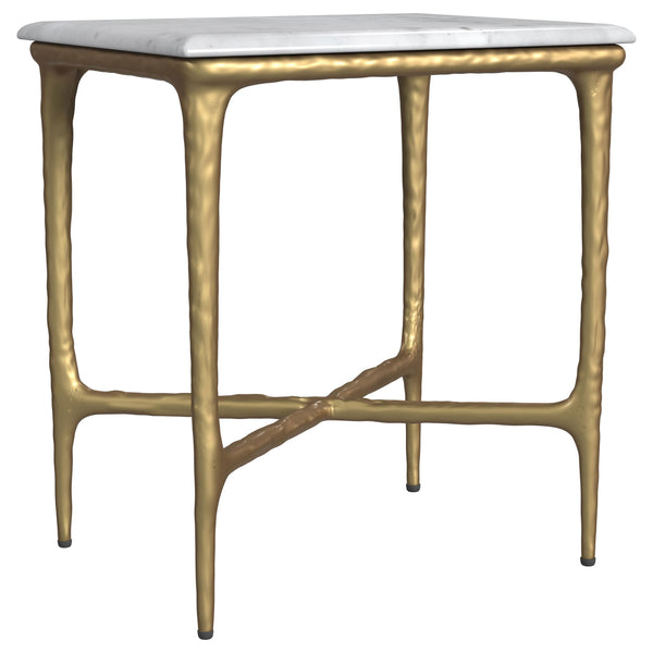 Coaster Furniture Baldwin 930091 Rectangular Marble Top Side Table - White and Gold