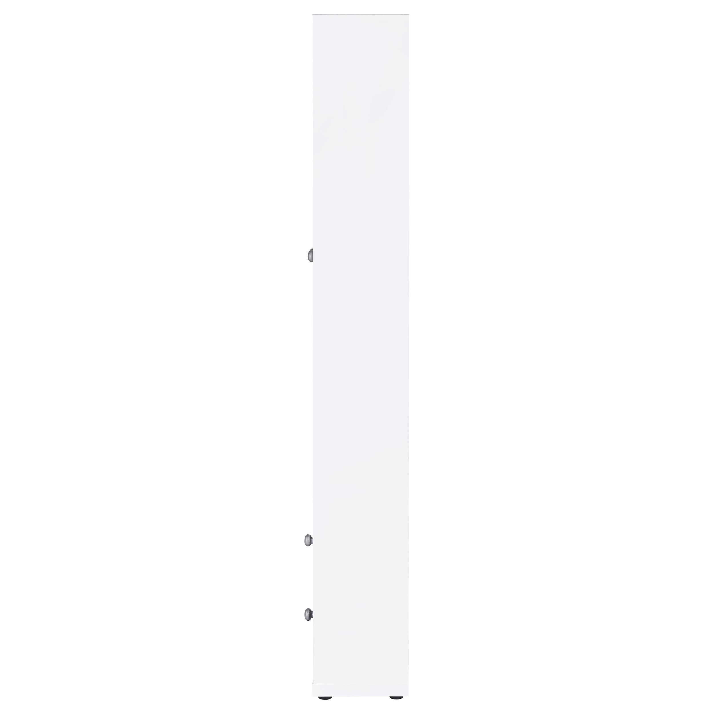  Coaster Furniture Hawthorne 953477 4-shelf Glass Door Tall Cabinet with Drawers - White IMAGE 5