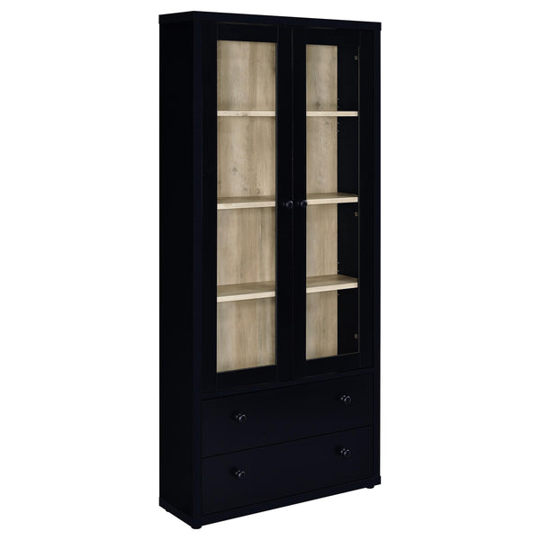 Coaster Furniture Hawthorne 953478 4-shelf Glass Door Cabinet with Drawers - Black