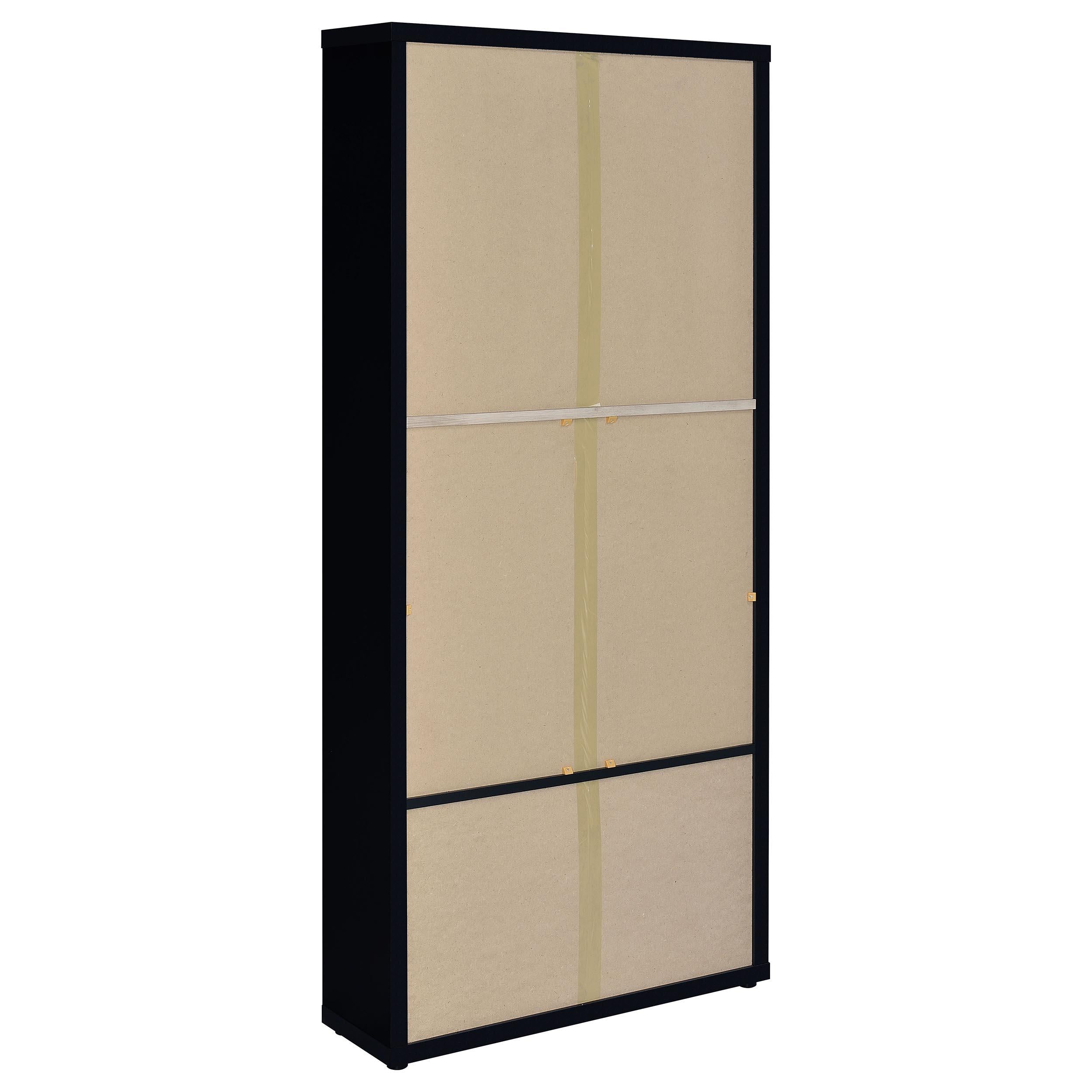  Coaster Furniture Hawthorne 953478 4-shelf Glass Door Cabinet with Drawers - Black IMAGE 6
