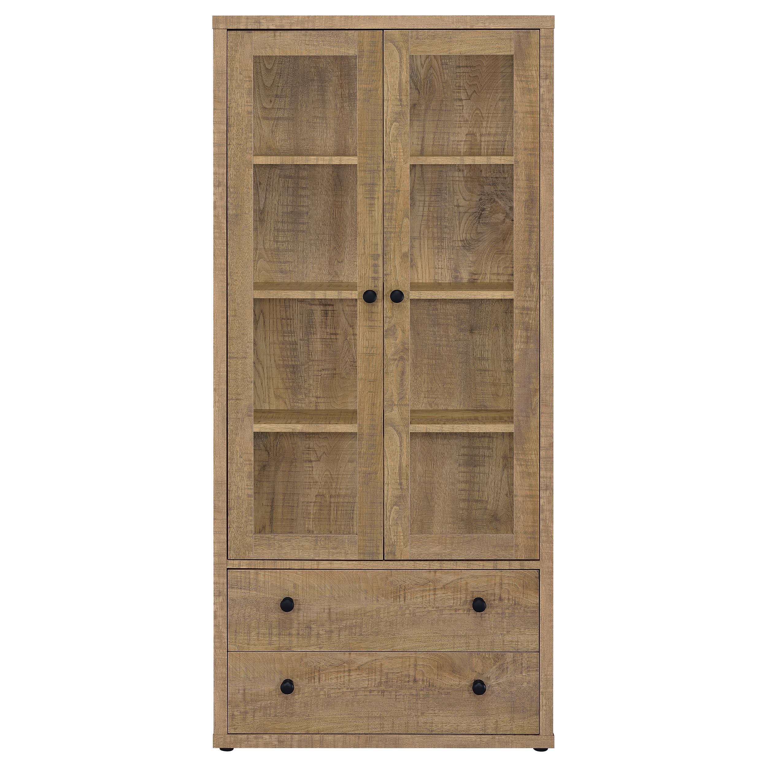  Coaster Furniture Hawthorne 953479 4-shelf Glass Door Tall Cabinet with Drawers - Mango IMAGE 3