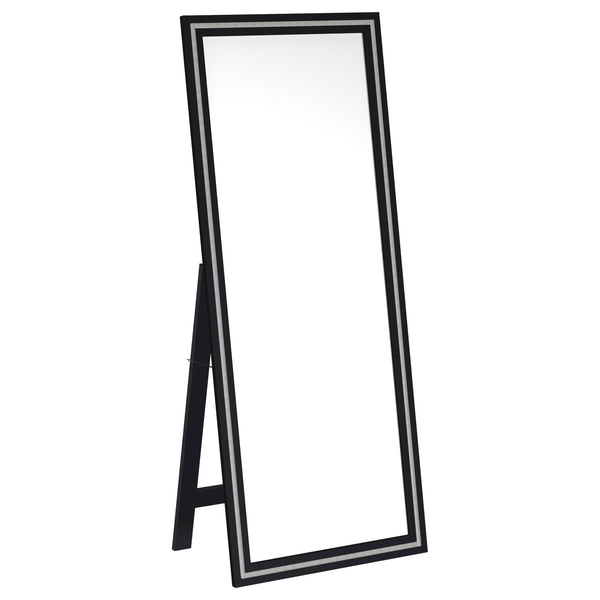 Coaster Furniture Windrose 960962 28 x 67 Inch Tempered LED Standing Mirror - Black