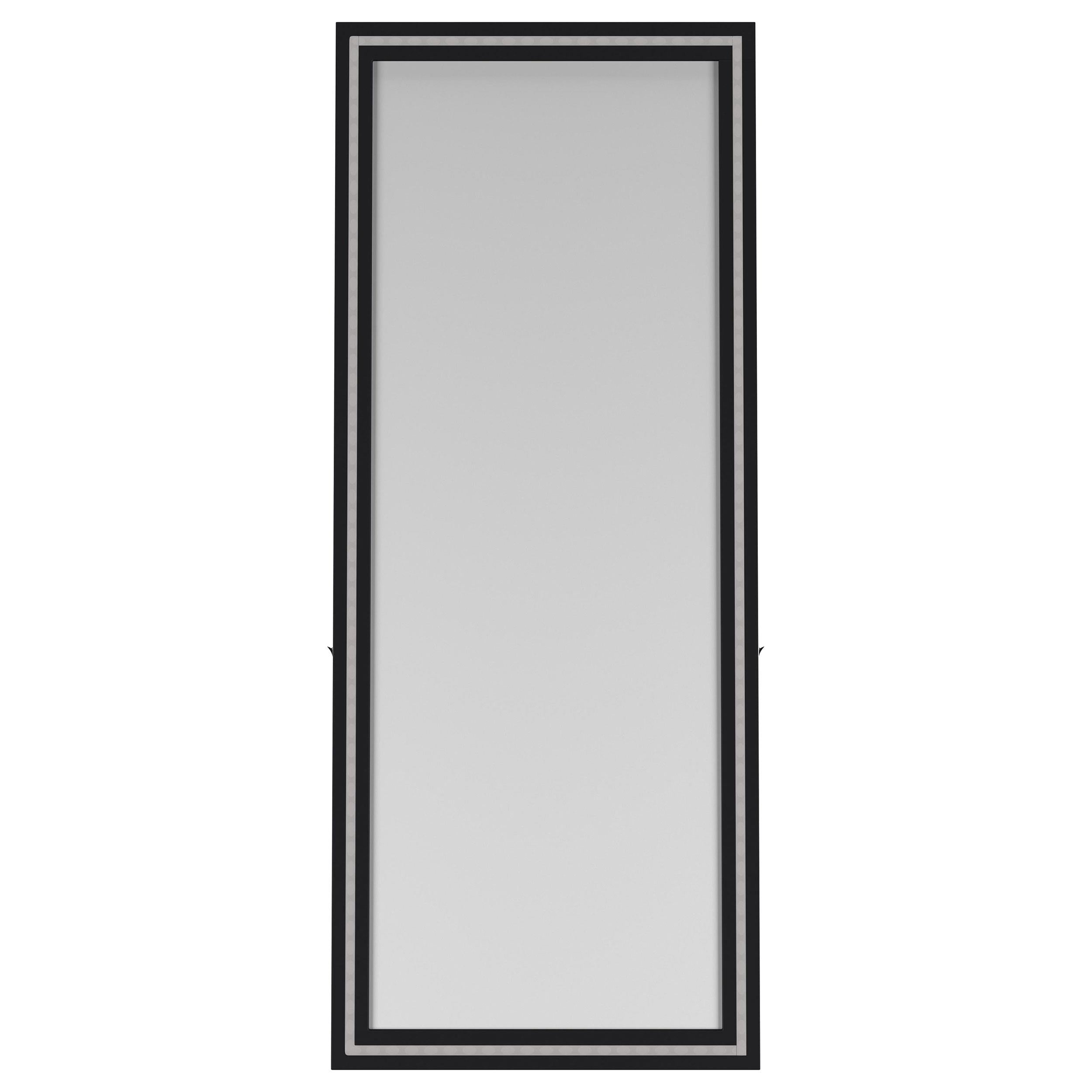  Coaster Furniture Windrose 960962 28 x 67 Inch Tempered LED Standing Mirror - Black IMAGE 10