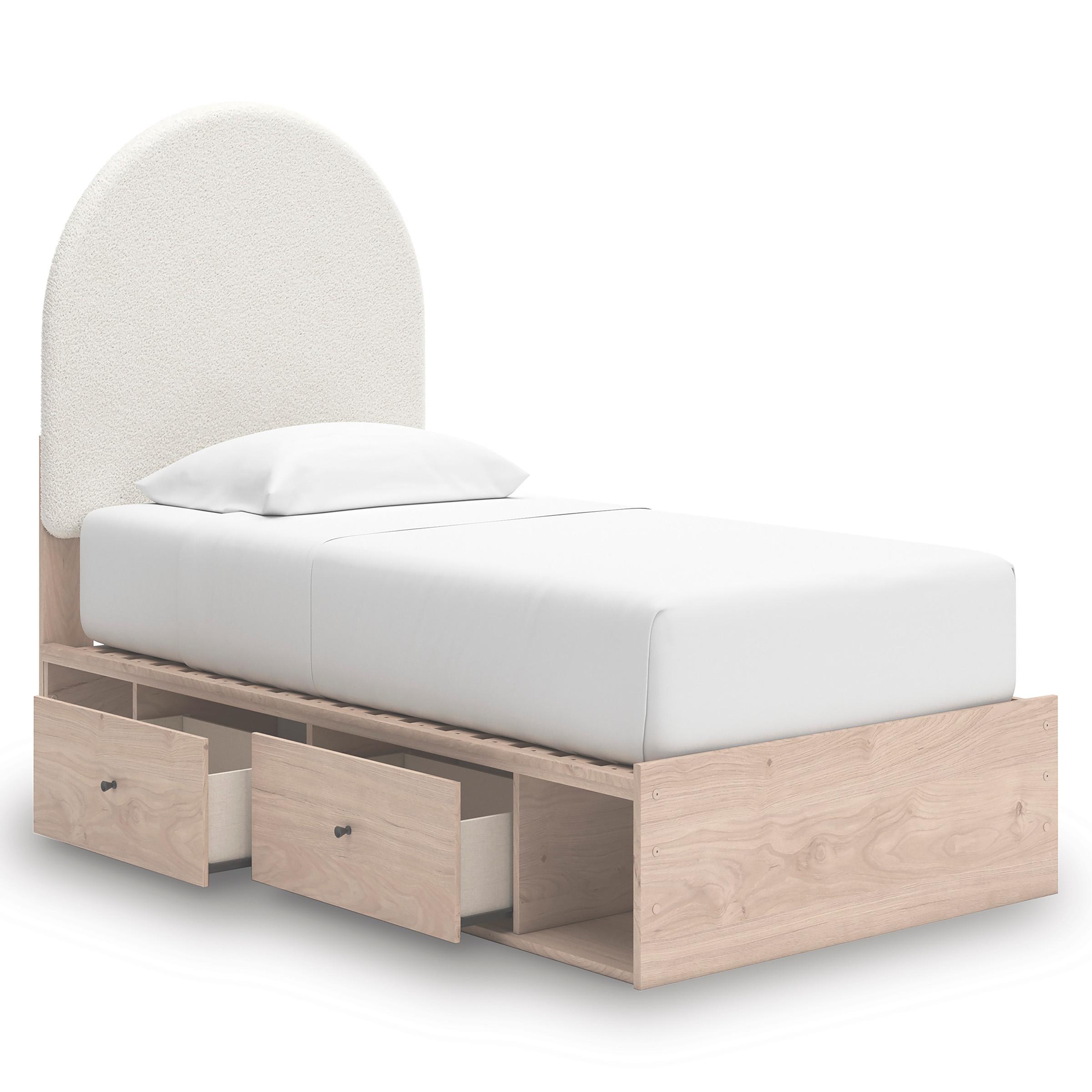  Size_Twin --  Signature Design by Ashley Arloster Upholstered Panel Bed with Storage IMAGE 2