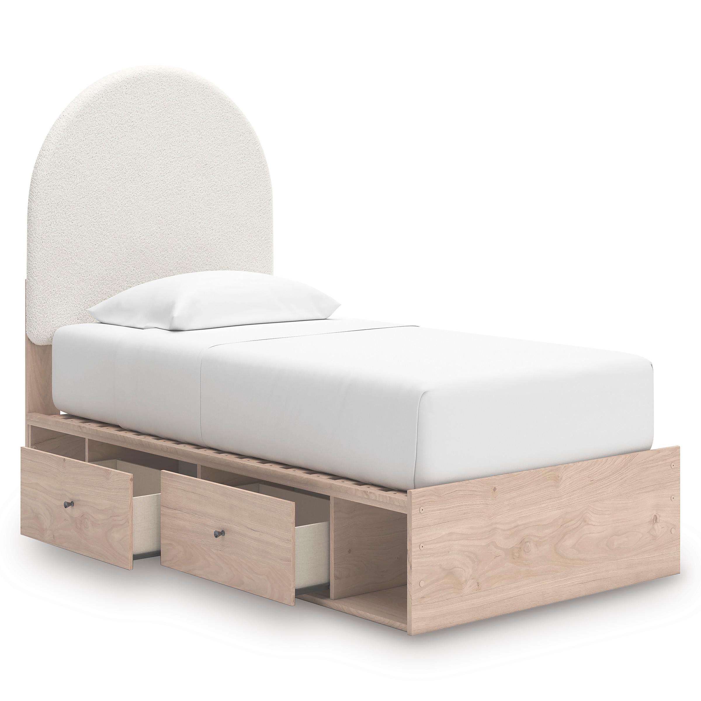  Size_Twin --  Signature Design by Ashley Arloster Upholstered Panel Bed with Storage IMAGE 2