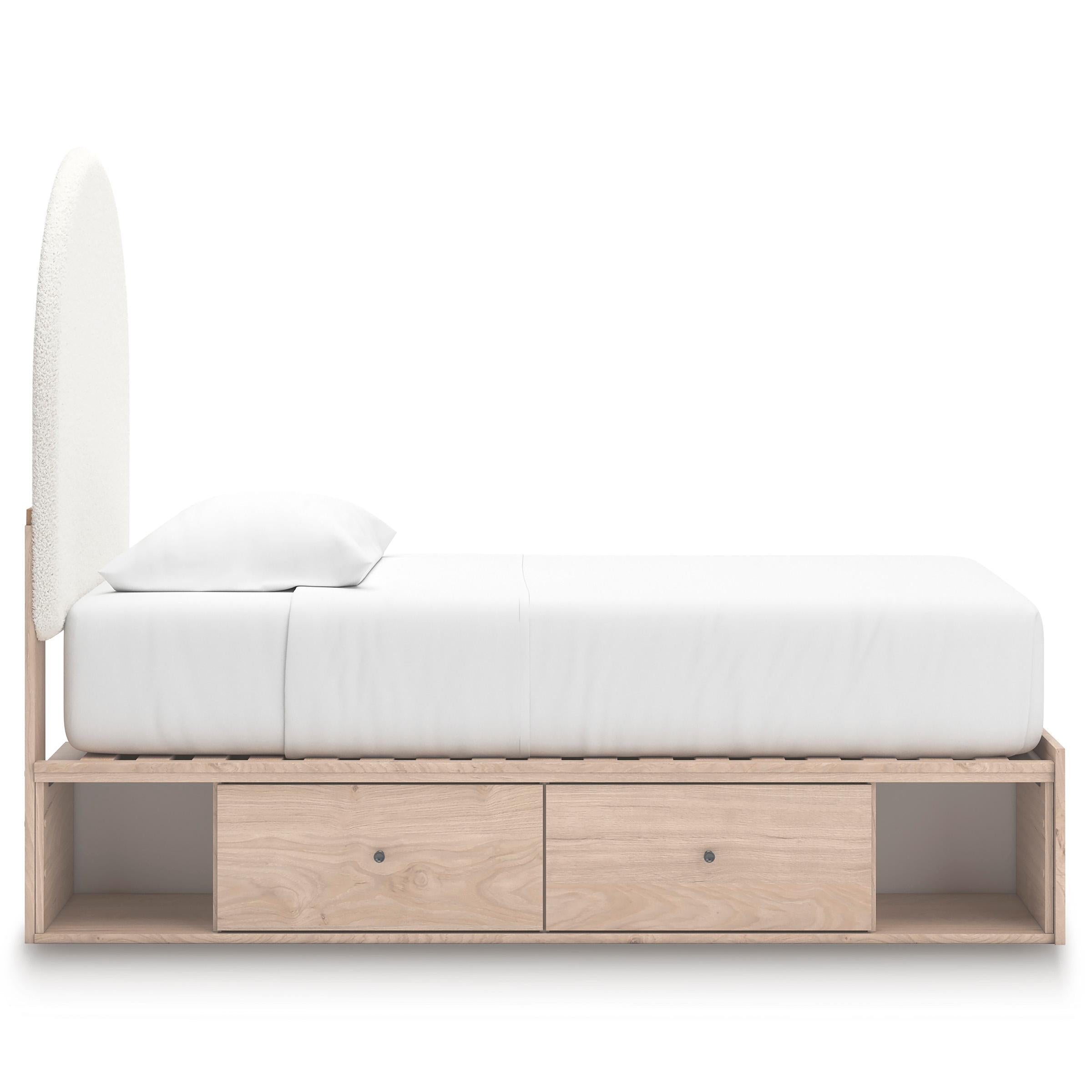  Size_Twin --  Signature Design by Ashley Arloster Upholstered Panel Bed with Storage IMAGE 4
