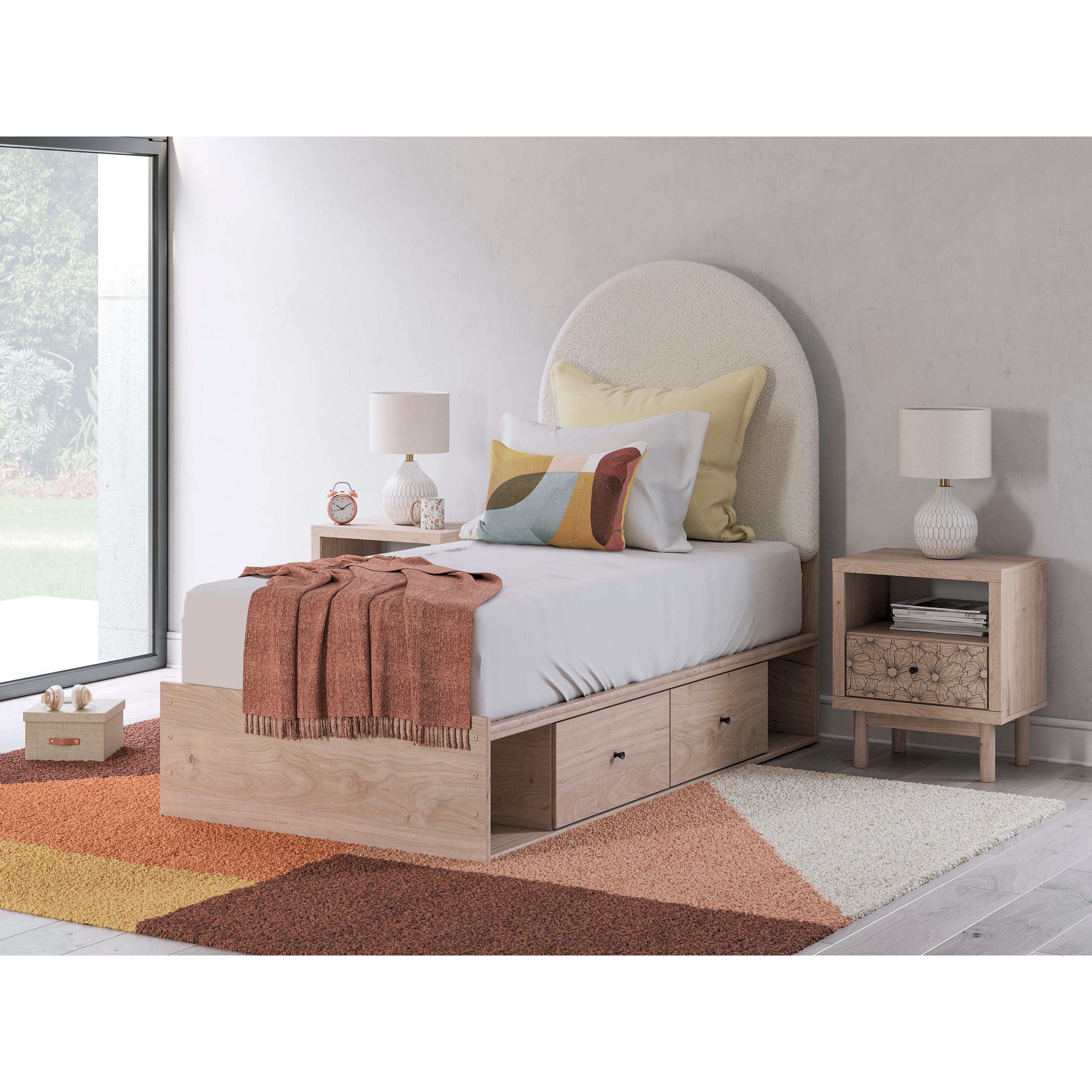  Size_Twin --  Signature Design by Ashley Arloster Upholstered Panel Bed with Storage IMAGE 8