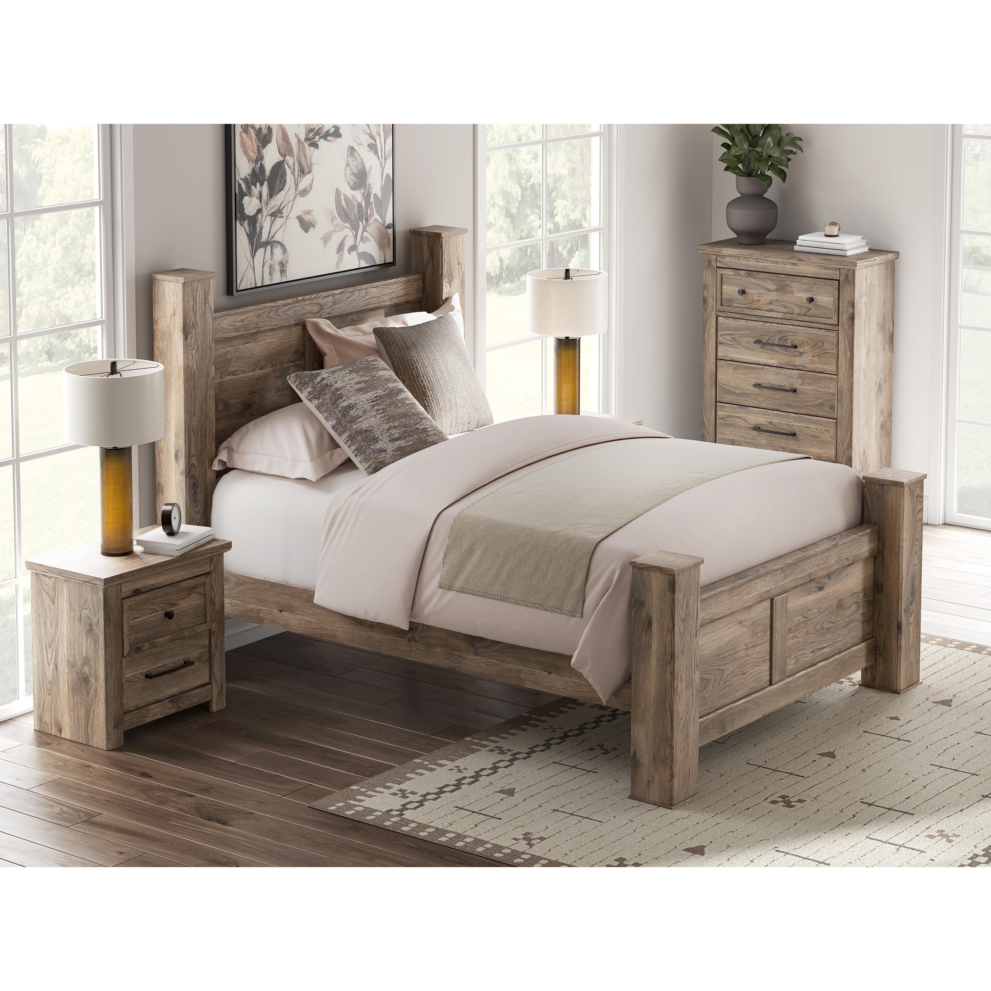  Size_Queen --  Signature Design by Ashley Rusticott Poster Bed IMAGE 9