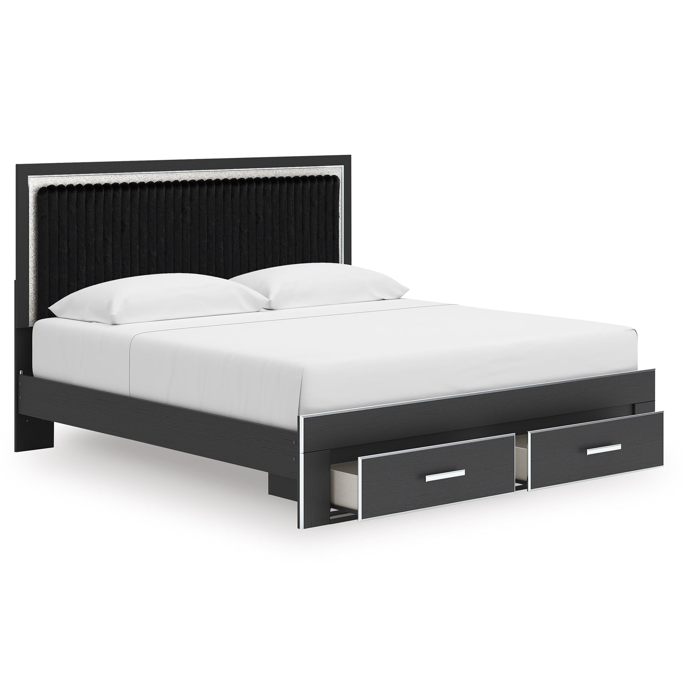  Size_King --  Zuraleus PCB3380B11 King Upholstered Panel Storage Bed IMAGE 2