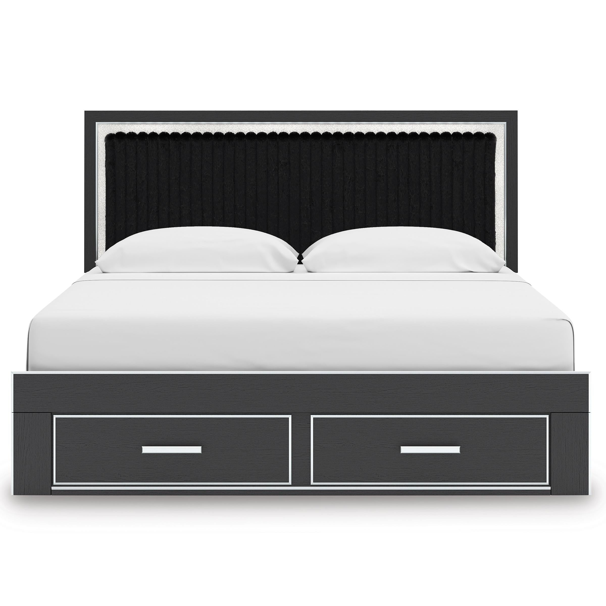  Size_King --  Zuraleus PCB3380B11 King Upholstered Panel Storage Bed IMAGE 3