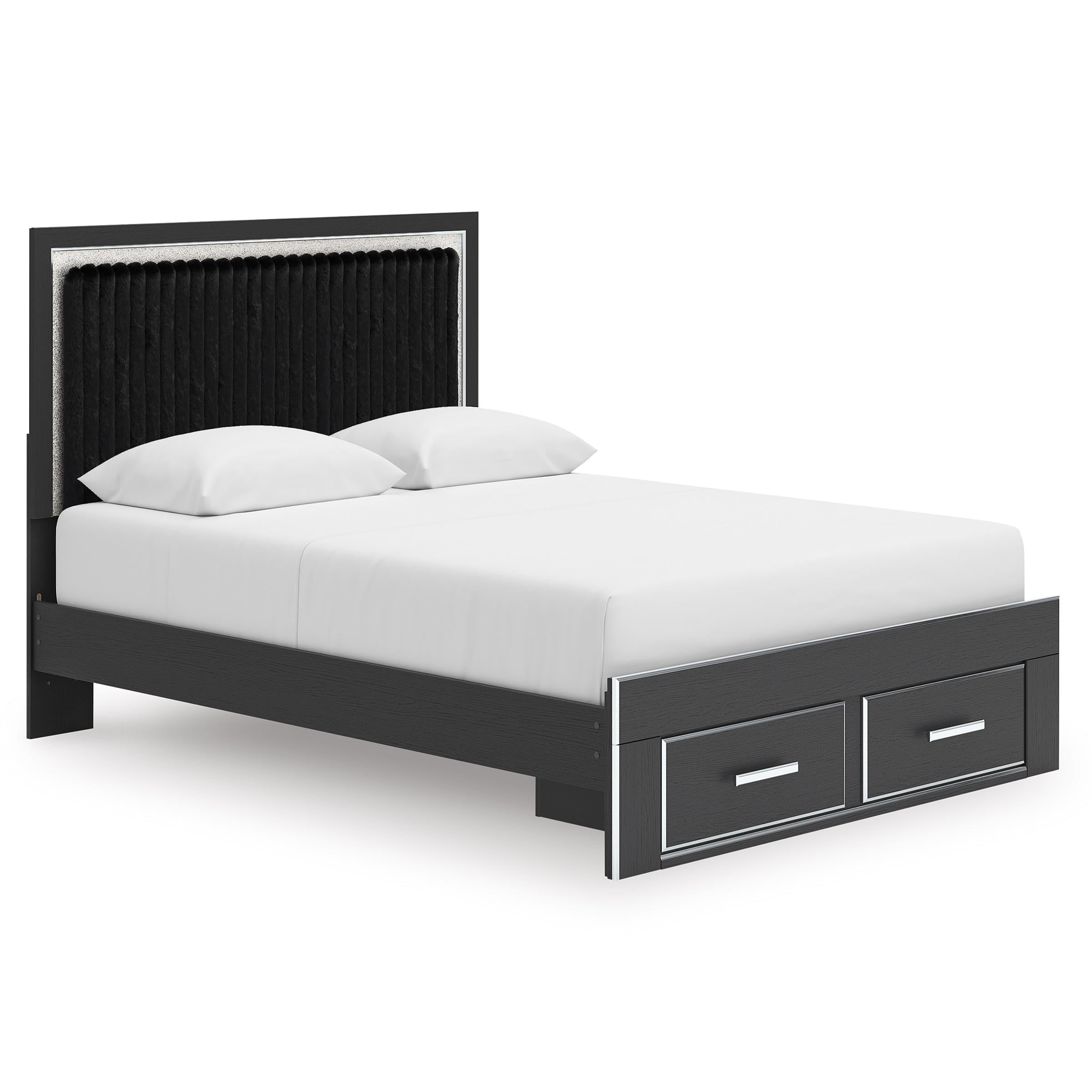  Size_Queen --  Signature Design by Ashley Zuraleus Upholstered Panel Bed with Storage IMAGE 1