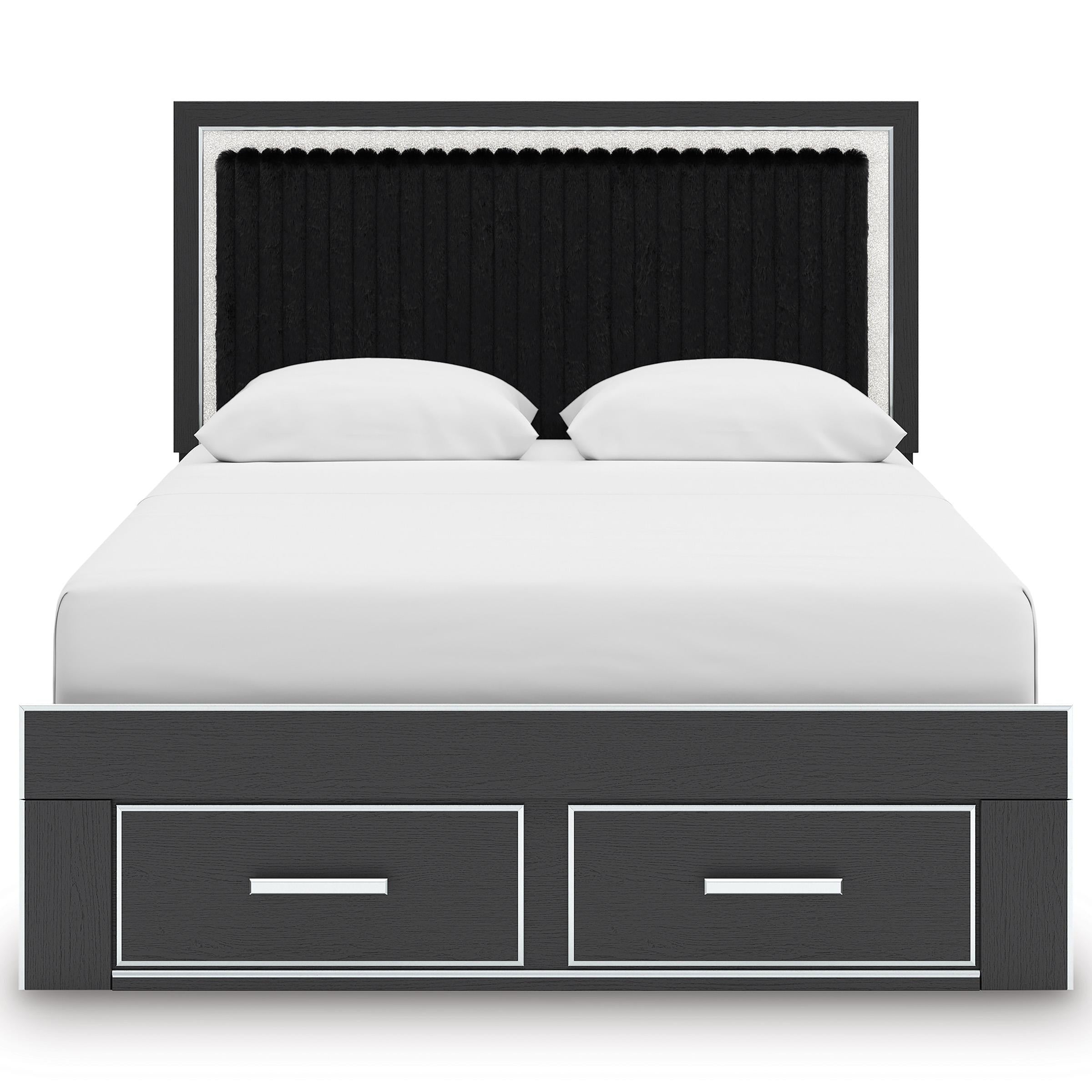  Size_Queen --  Signature Design by Ashley Zuraleus Upholstered Panel Bed with Storage IMAGE 3