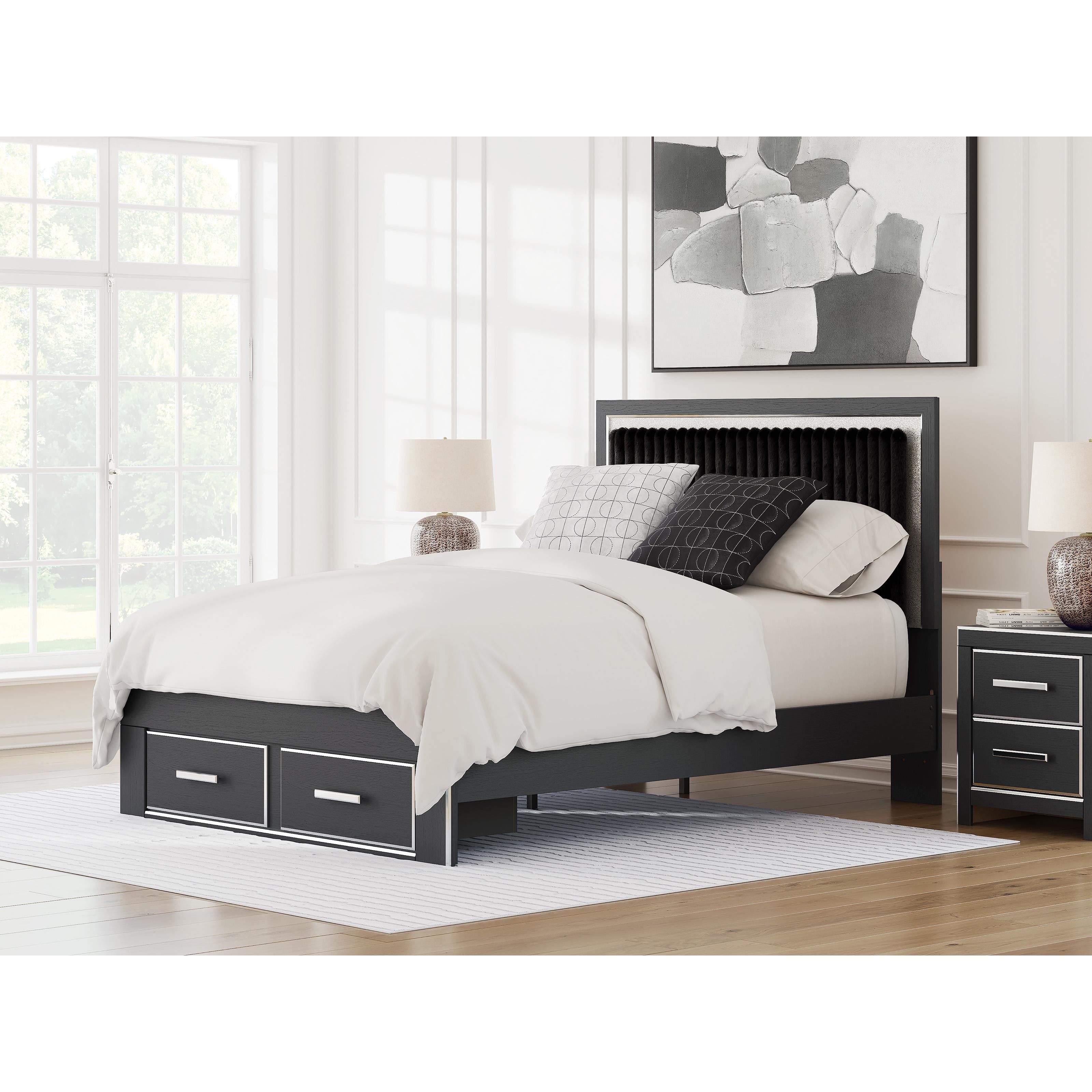  Size_Queen --  Signature Design by Ashley Zuraleus Upholstered Panel Bed with Storage IMAGE 7