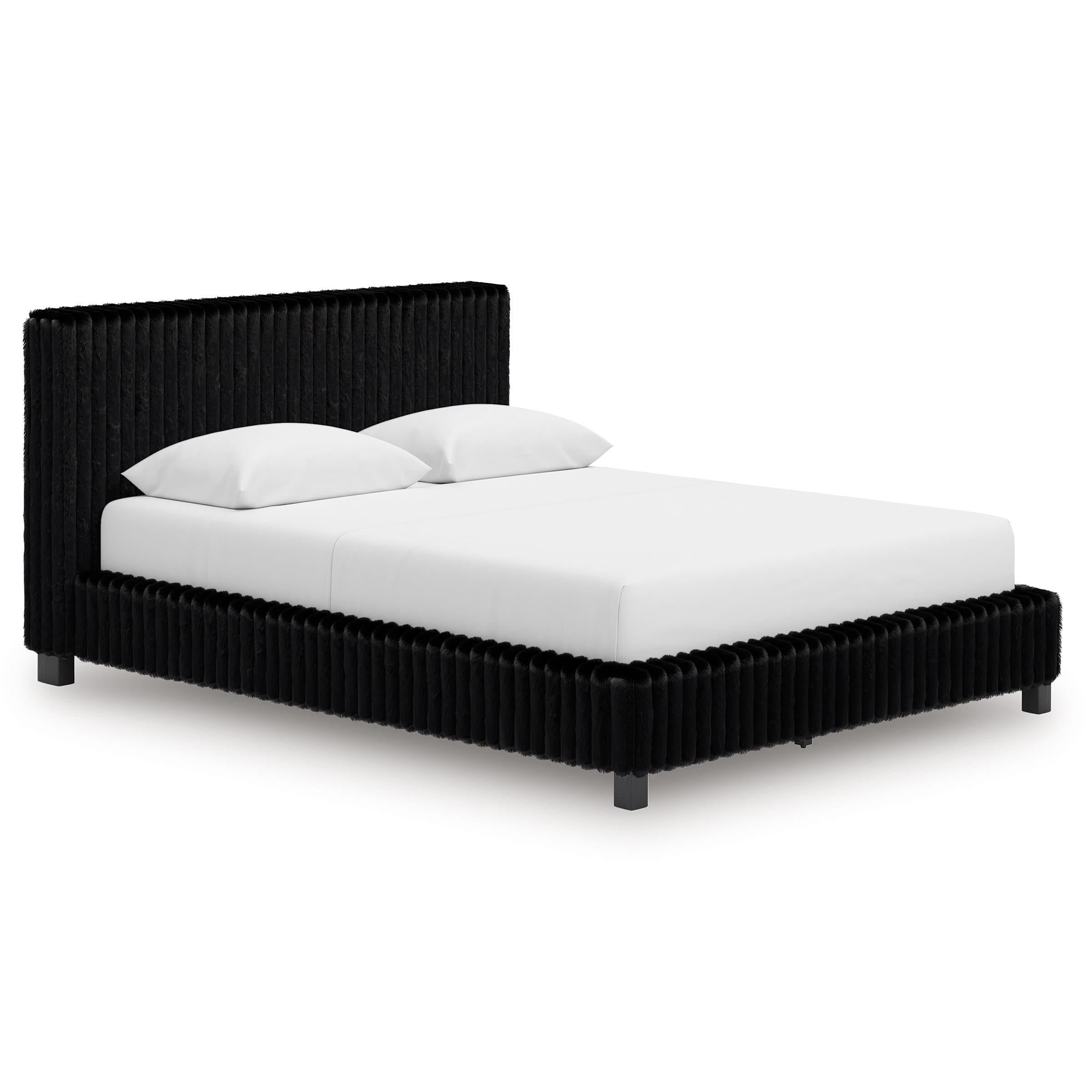  Size_Queen --  Signature Design by Ashley Zuraleus Upholstered Platform Bed IMAGE 1