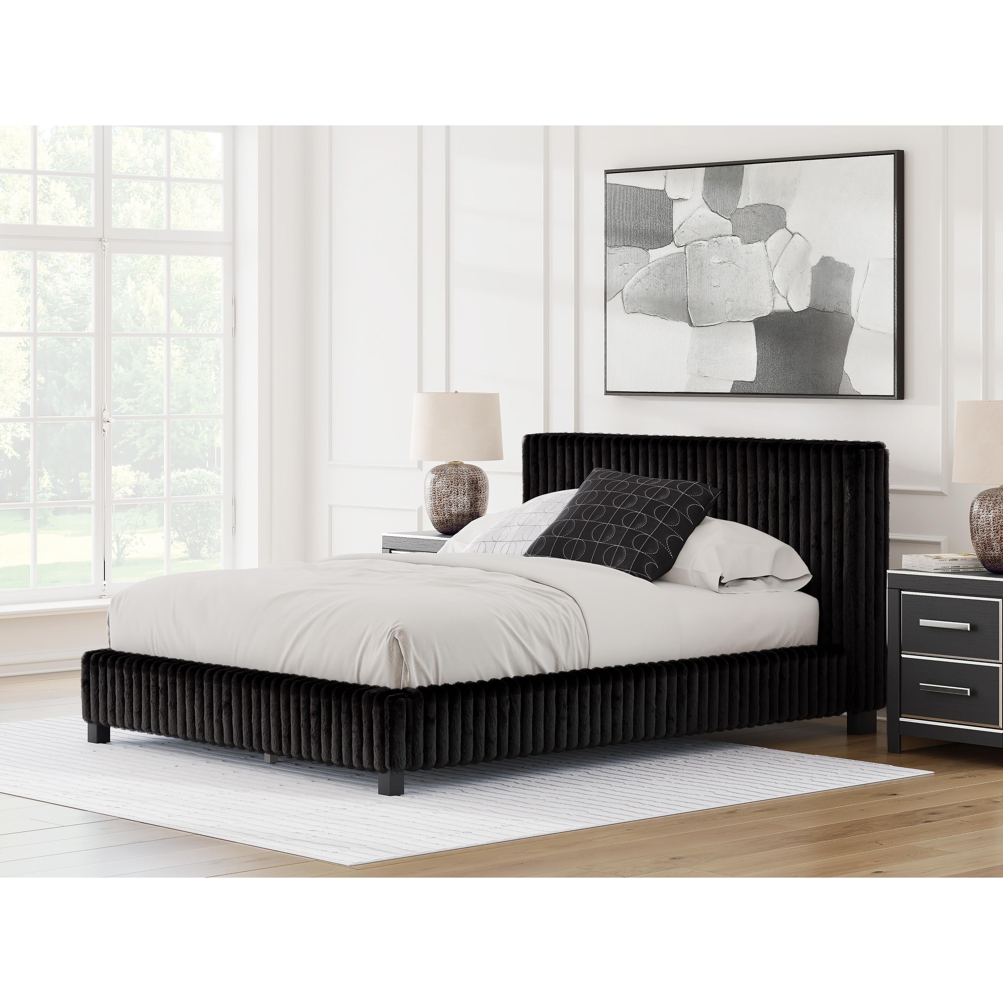  Size_Queen --  Signature Design by Ashley Zuraleus Upholstered Platform Bed IMAGE 6