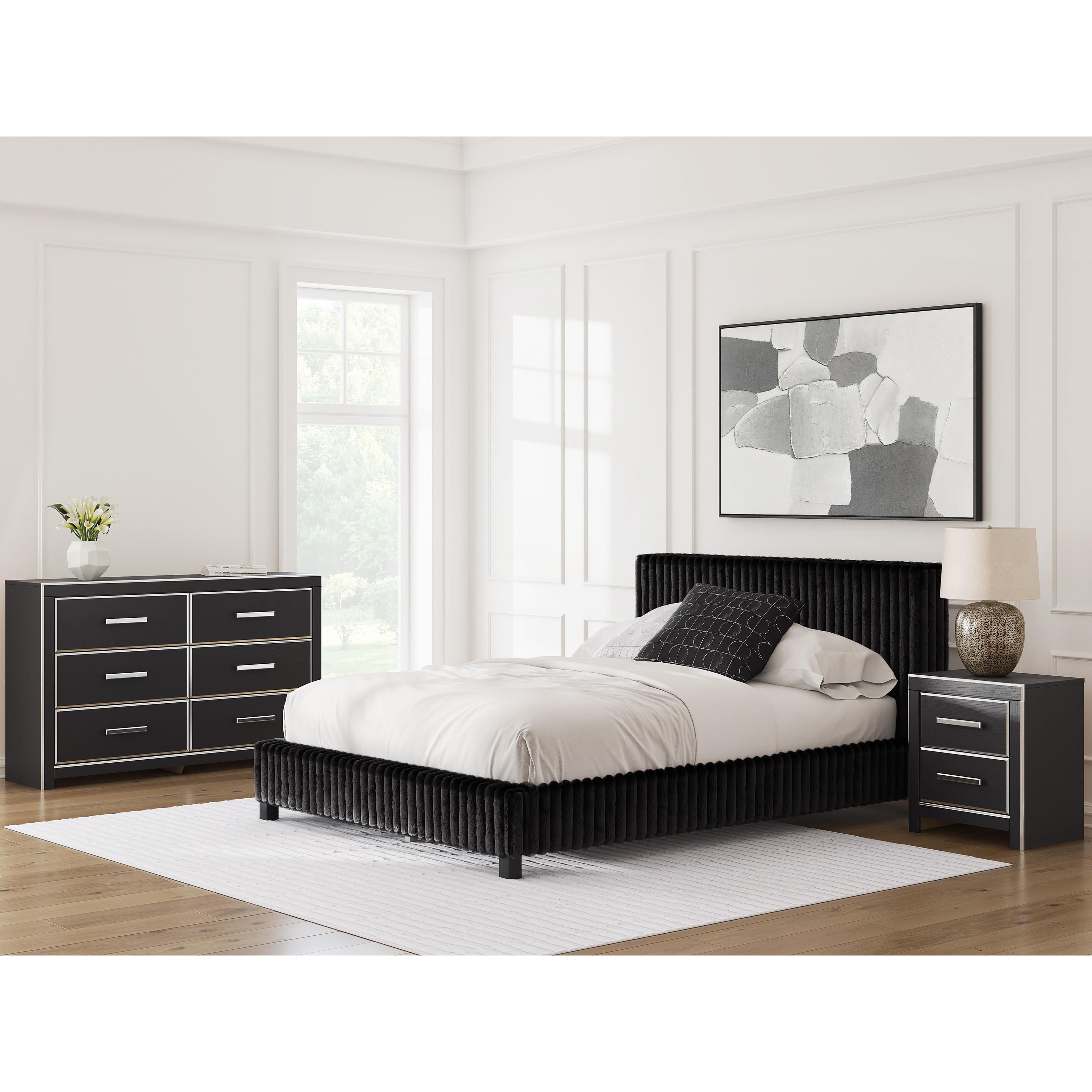  Size_Queen --  Signature Design by Ashley Zuraleus Upholstered Platform Bed IMAGE 9