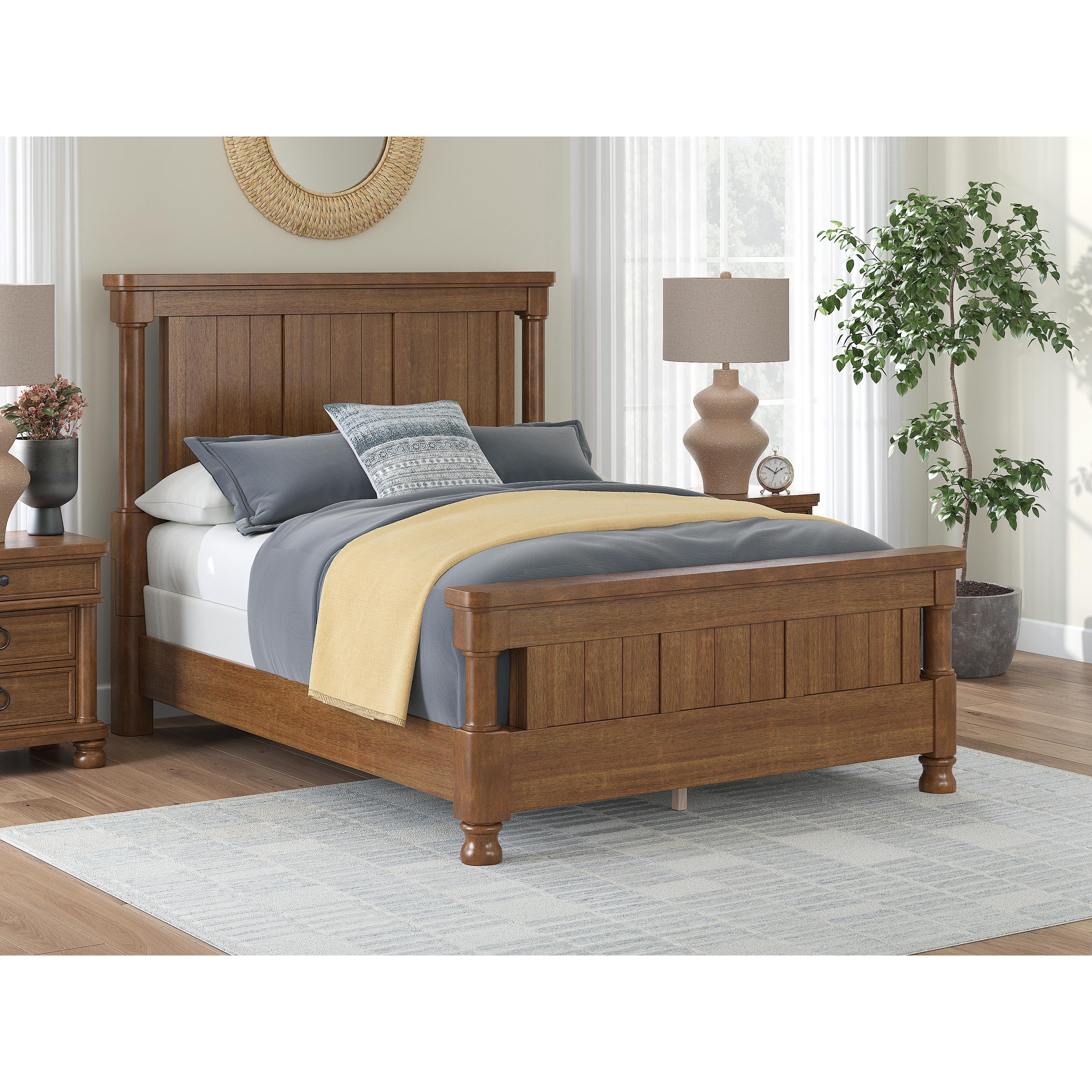  Size_Queen --  Signature Design by Ashley Rowlenstown Poster Bed IMAGE 5