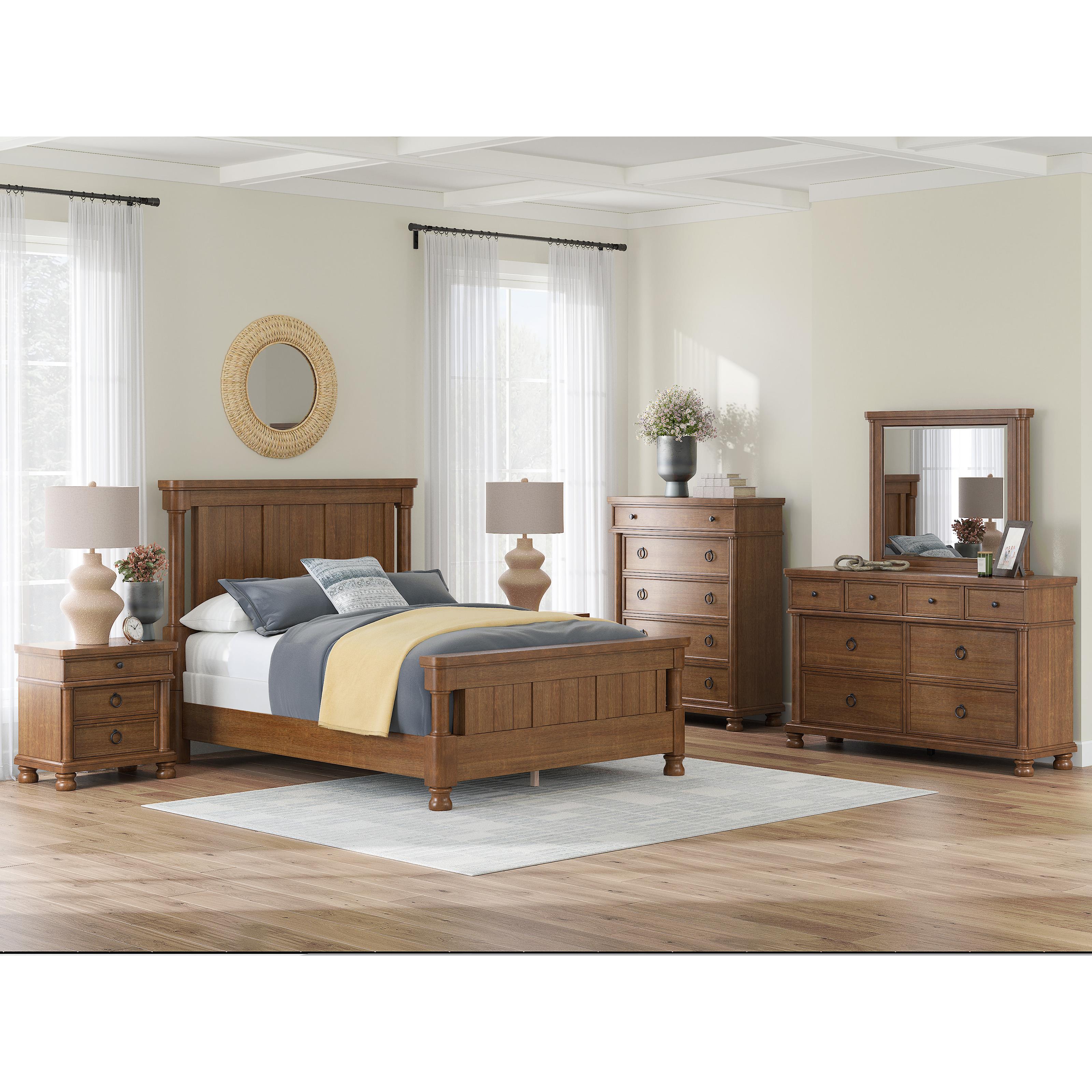  Size_Queen --  Signature Design by Ashley Rowlenstown Poster Bed IMAGE 7
