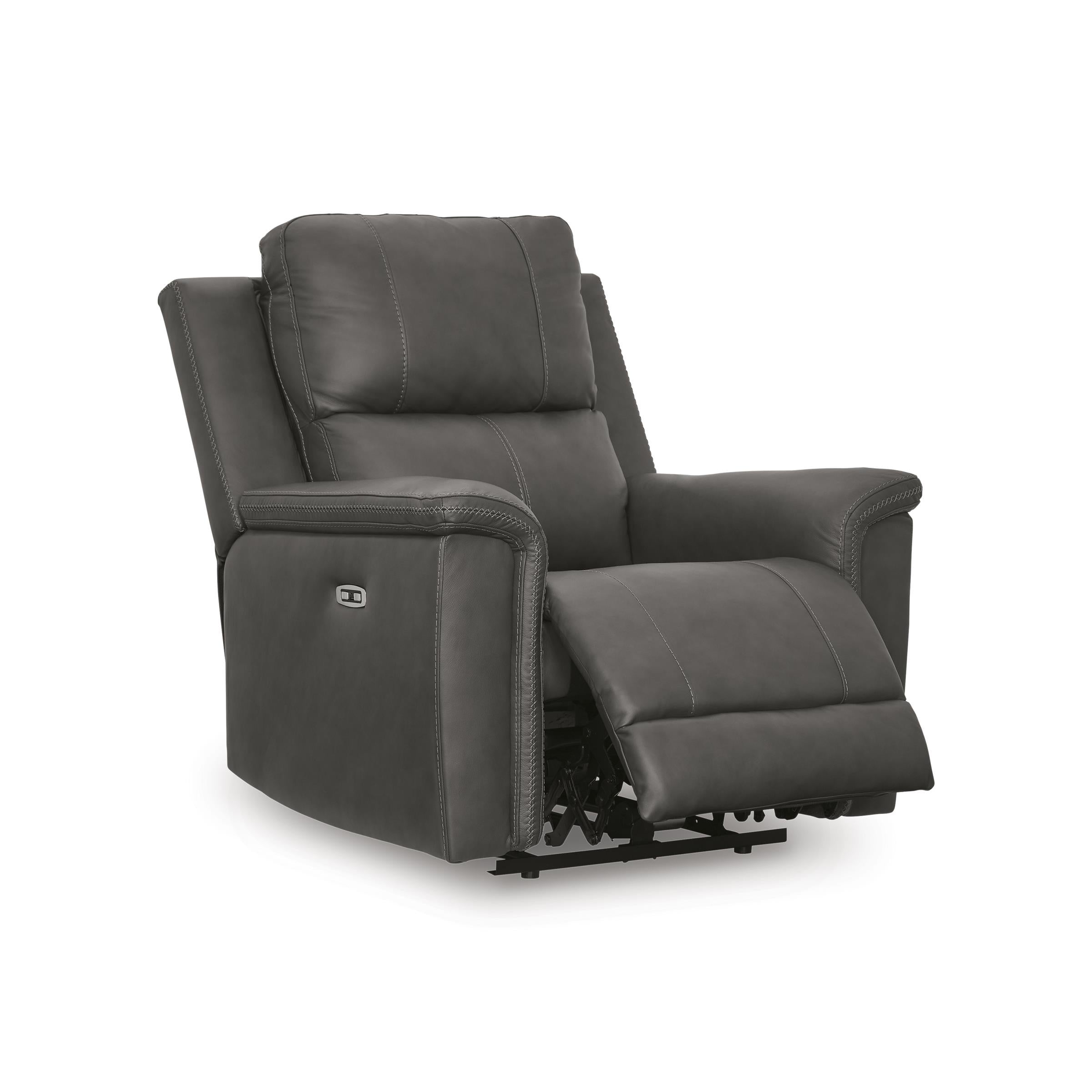  Manufacturer Color_Anchor --  Signature Design by Ashley Bleckley Power Leather Match Recliner IMAGE 2
