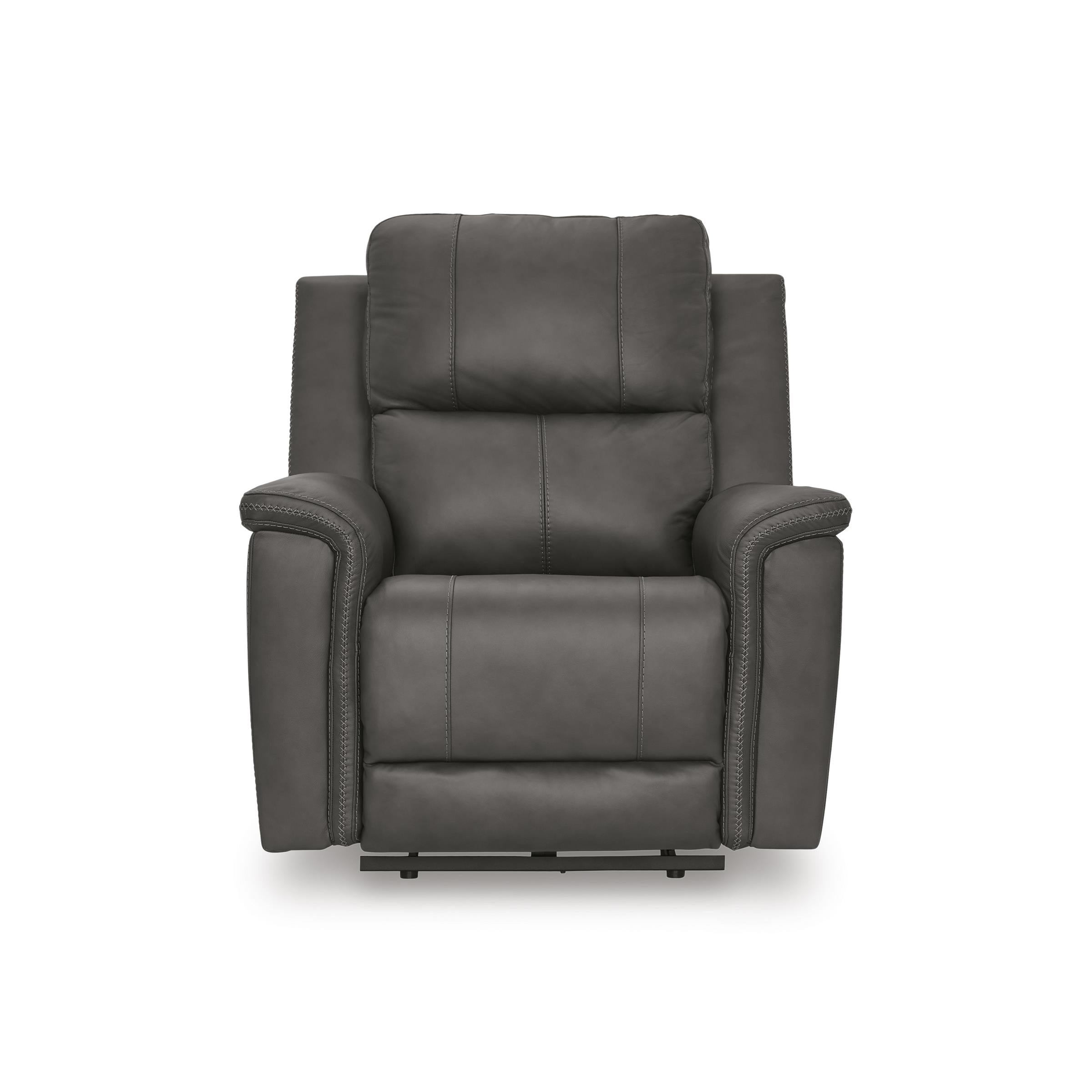  Manufacturer Color_Anchor --  Signature Design by Ashley Bleckley Power Leather Match Recliner IMAGE 3