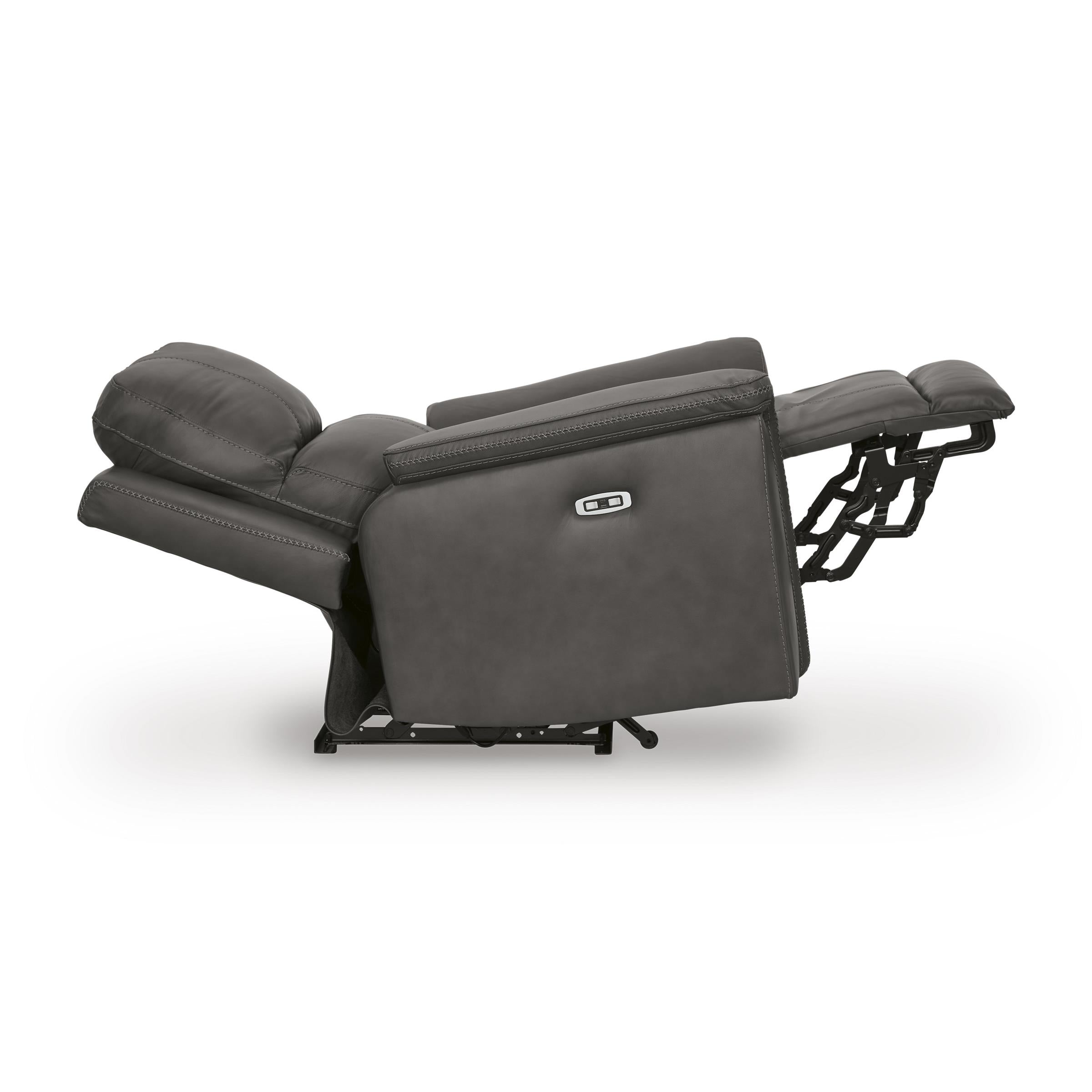  Manufacturer Color_Anchor --  Signature Design by Ashley Bleckley Power Leather Match Recliner IMAGE 4