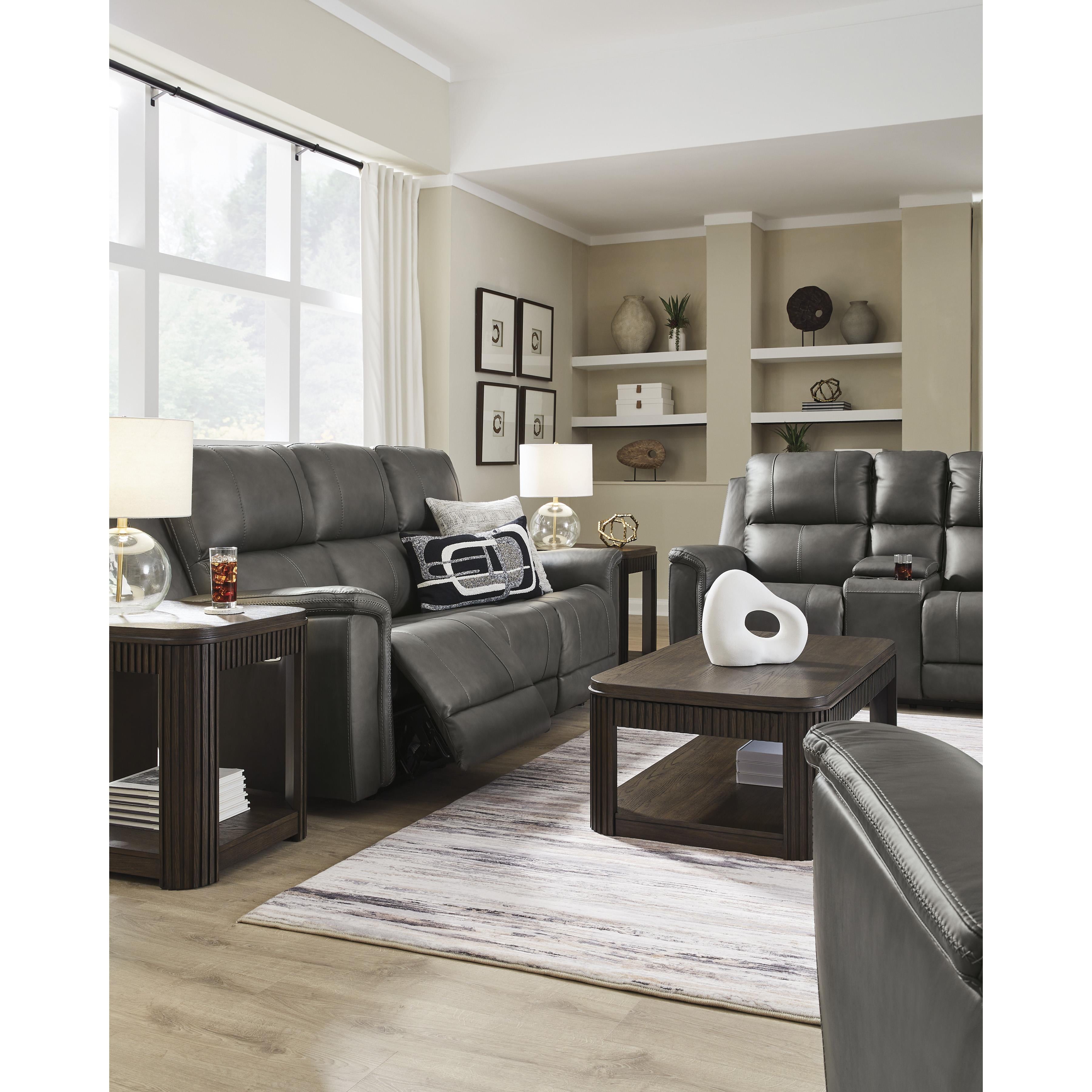  Manufacturer Color_Anchor --  Signature Design by Ashley Bleckley Power Reclining Leather Match Sofa IMAGE 10