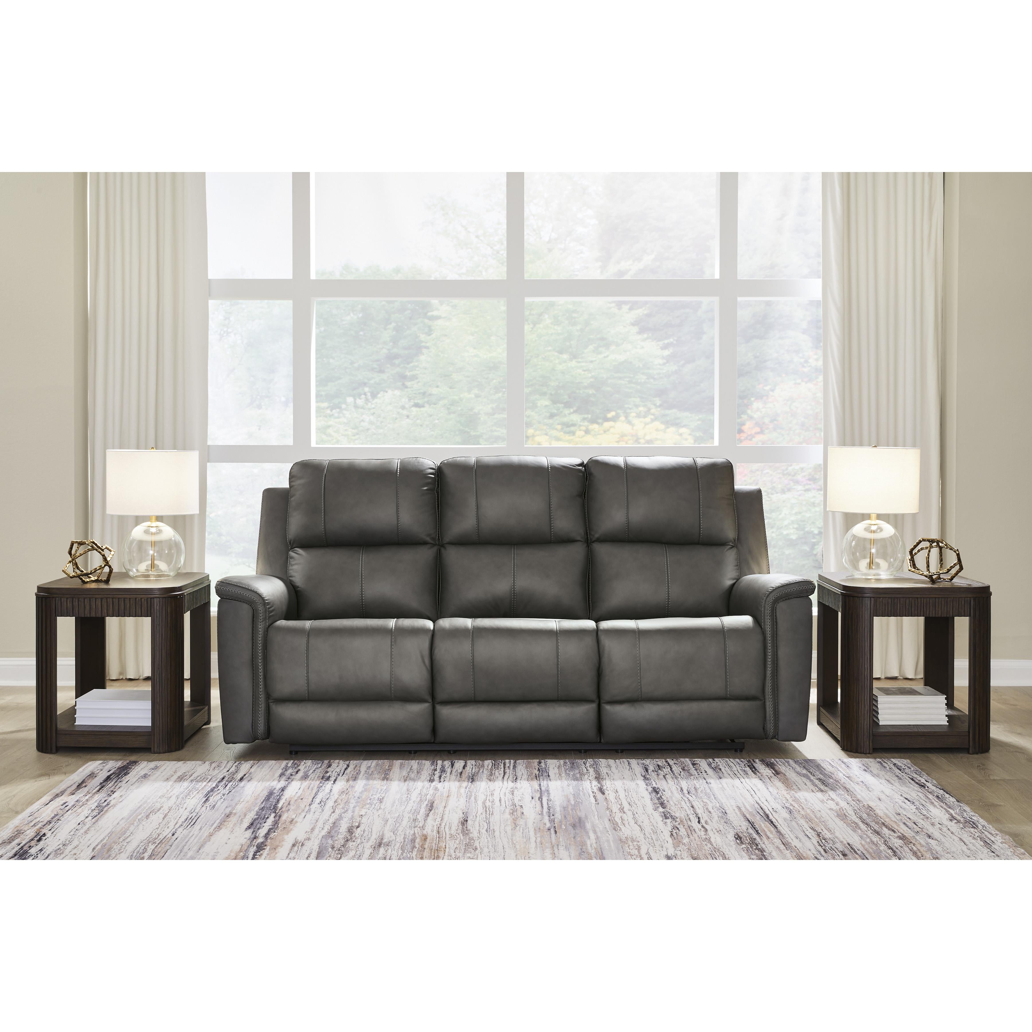  Manufacturer Color_Anchor --  Signature Design by Ashley Bleckley Power Reclining Leather Match Sofa IMAGE 5