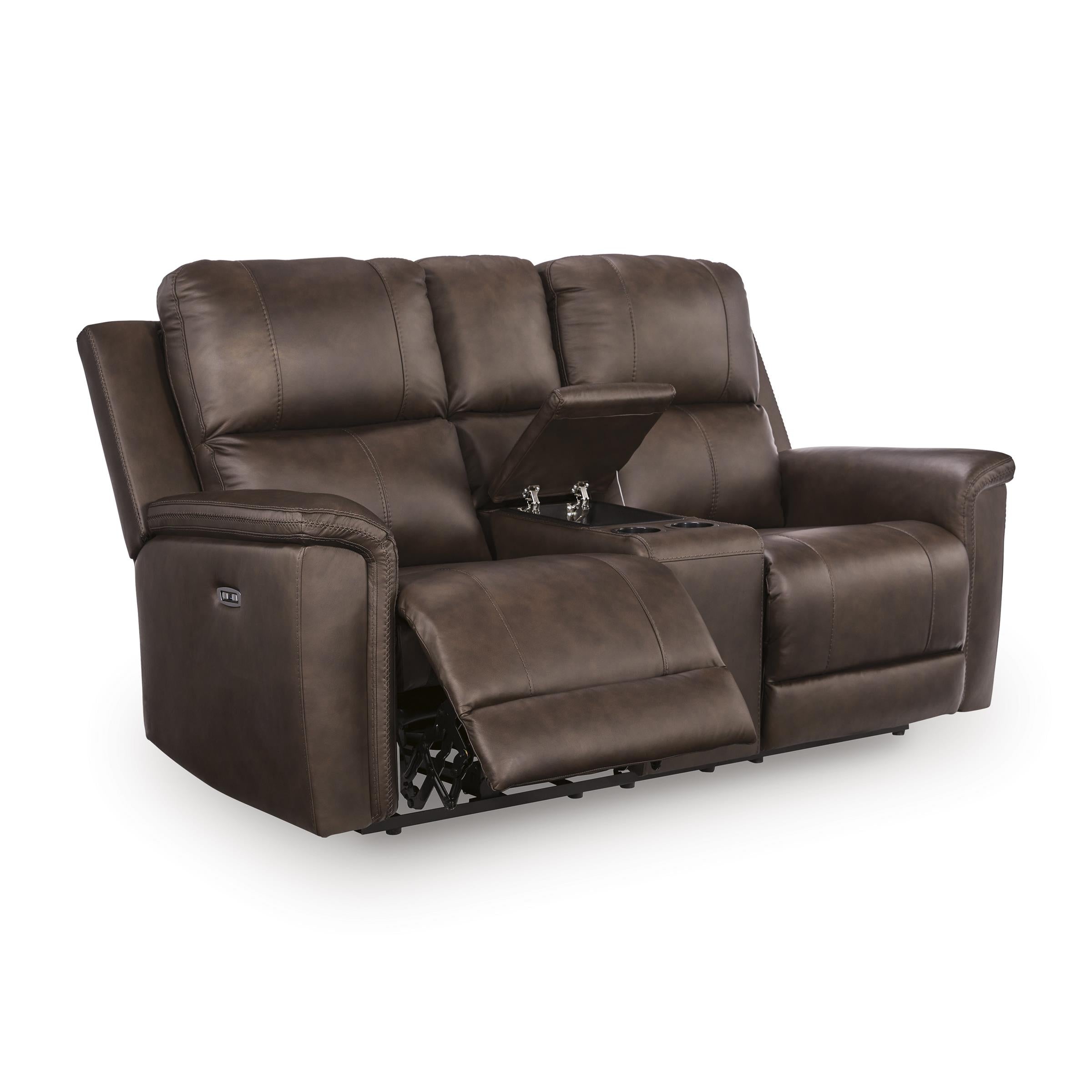  Manufacturer Color_Espresso --  Bleckley PCU1200118 Power Reclining Loveseat with Console and Adjustable Headrest IMAGE 1
