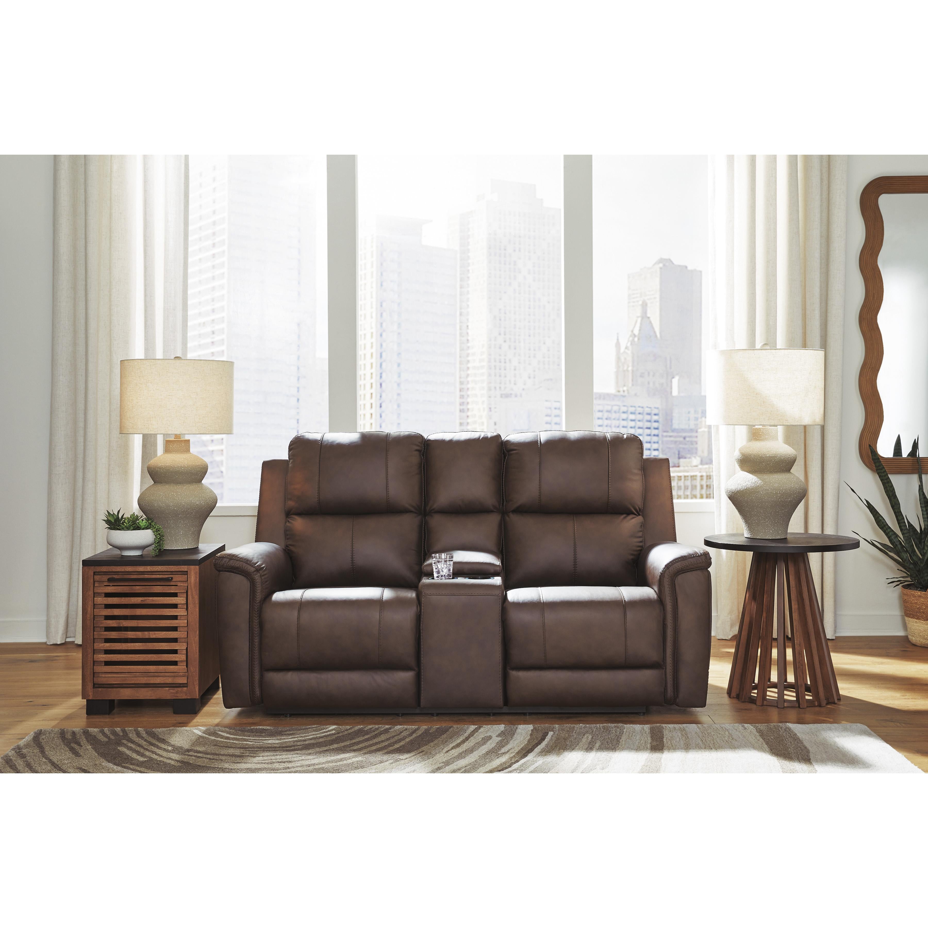  Manufacturer Color_Espresso --  Bleckley PCU1200118 Power Reclining Loveseat with Console and Adjustable Headrest IMAGE 5