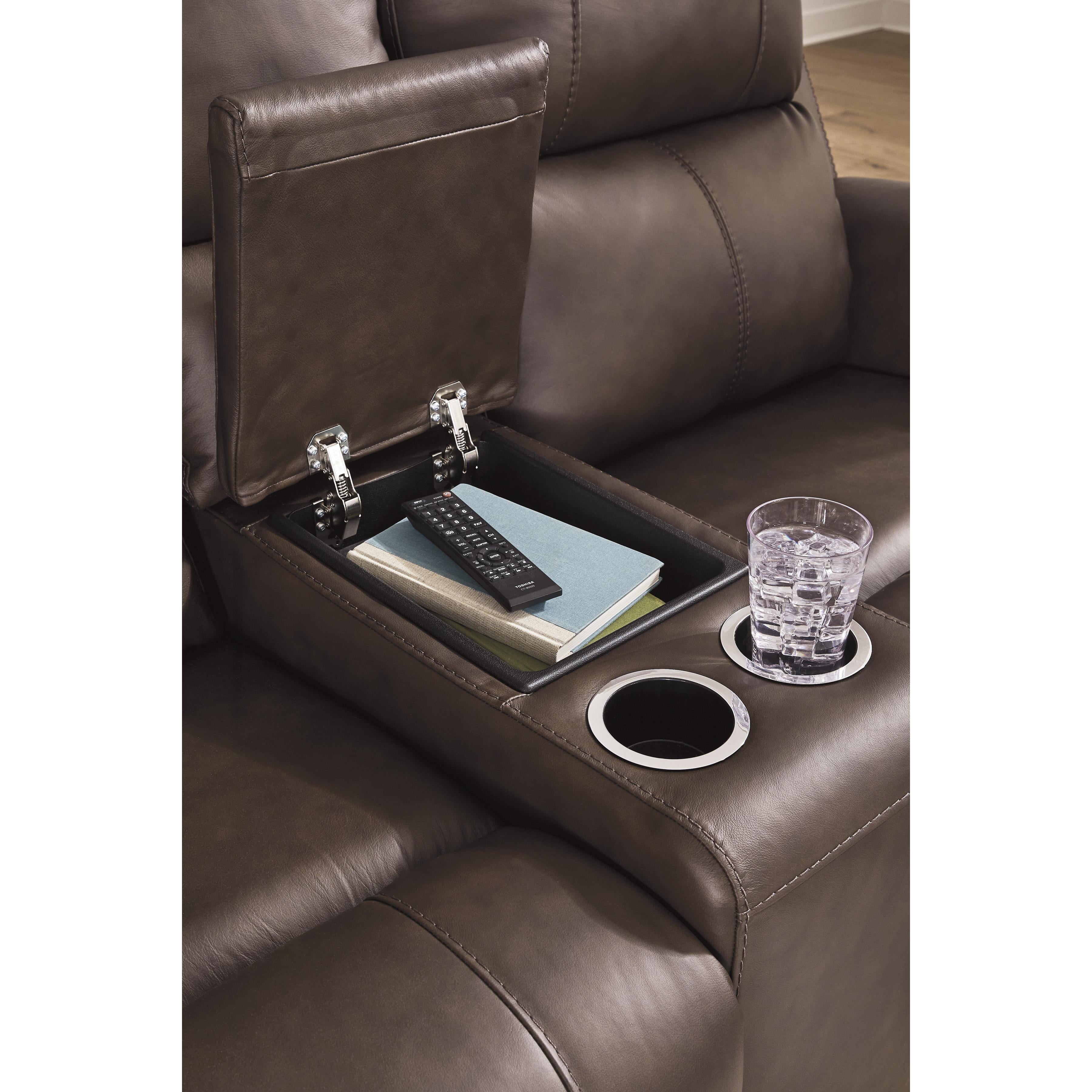  Manufacturer Color_Espresso --  Bleckley PCU1200118 Power Reclining Loveseat with Console and Adjustable Headrest IMAGE 6