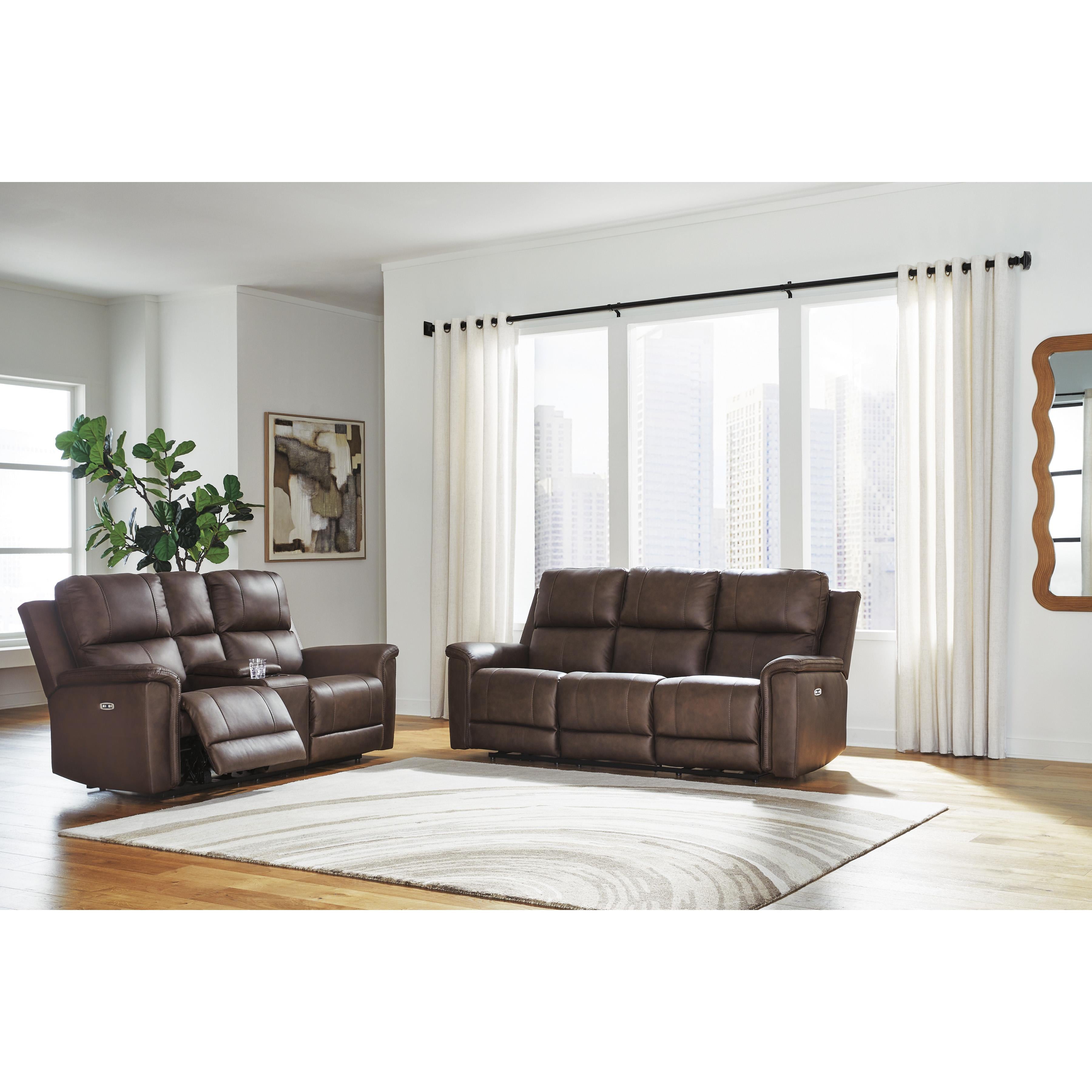  Manufacturer Color_Espresso --  Bleckley PCU1200118 Power Reclining Loveseat with Console and Adjustable Headrest IMAGE 8