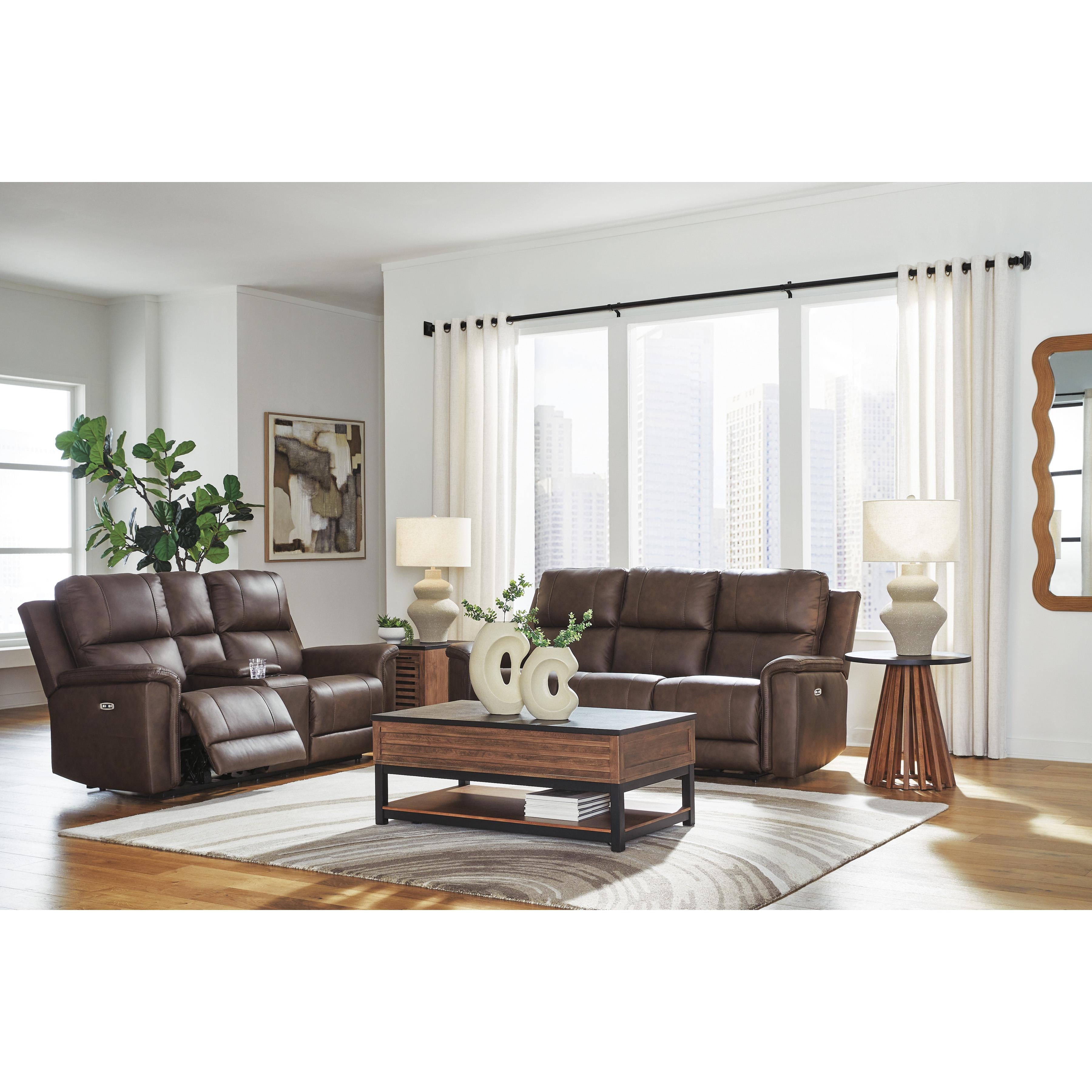  Manufacturer Color_Espresso --  Bleckley PCU1200118 Power Reclining Loveseat with Console and Adjustable Headrest IMAGE 9