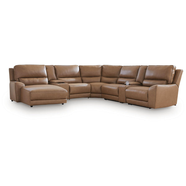 Signature Design by Ashley DeepWakes PCU62606S31 7 pc Reclining Sectional with Chaise and Storage Consoles