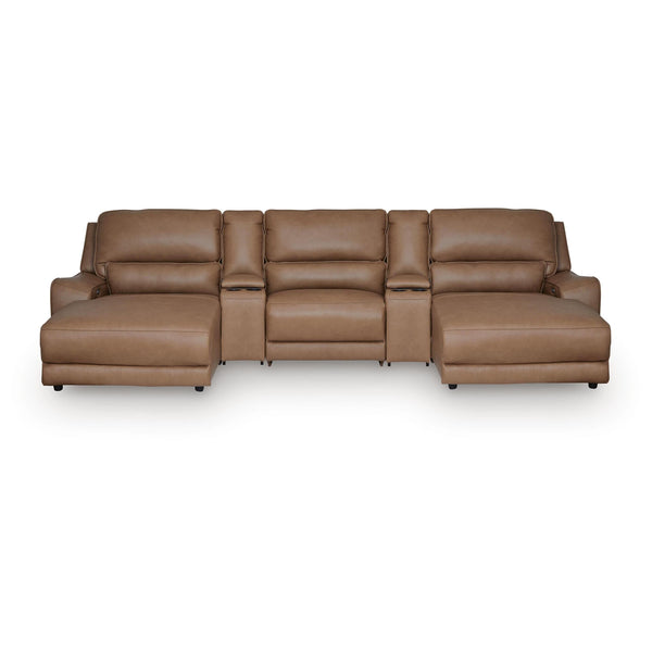 Signature Design by Ashley DeepWakes PCU62606S41 5 pc Reclining Sectional with Double Chaise and Storage Consoles