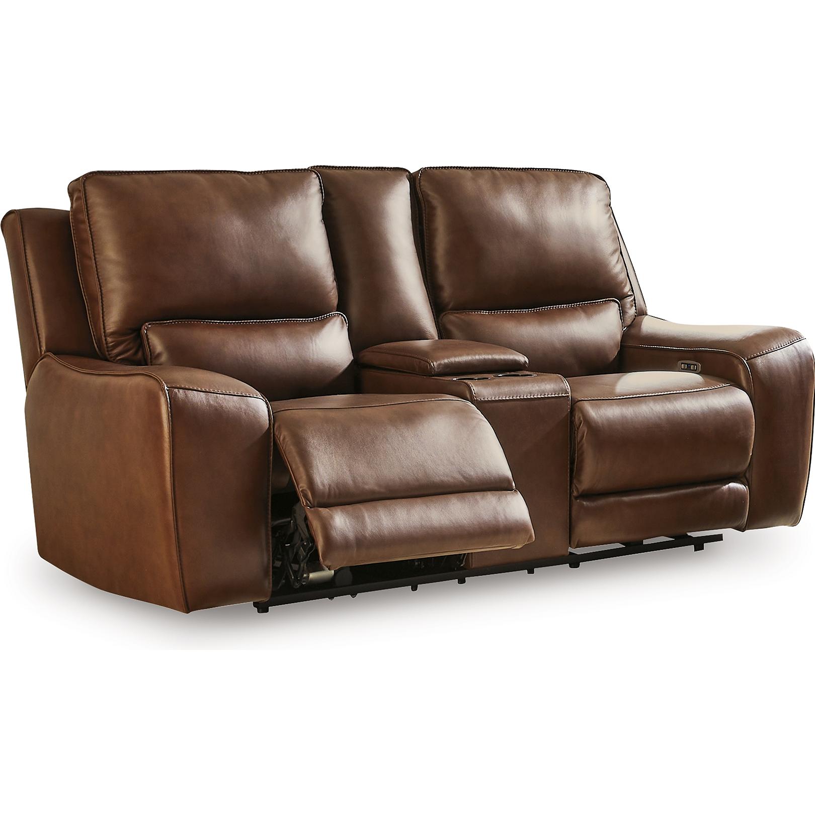  Manufacturer Color_Canyon --  DeepWakes PCU6260718 Power Reclining Loveseat with Console and Adjustable Headrest IMAGE 1