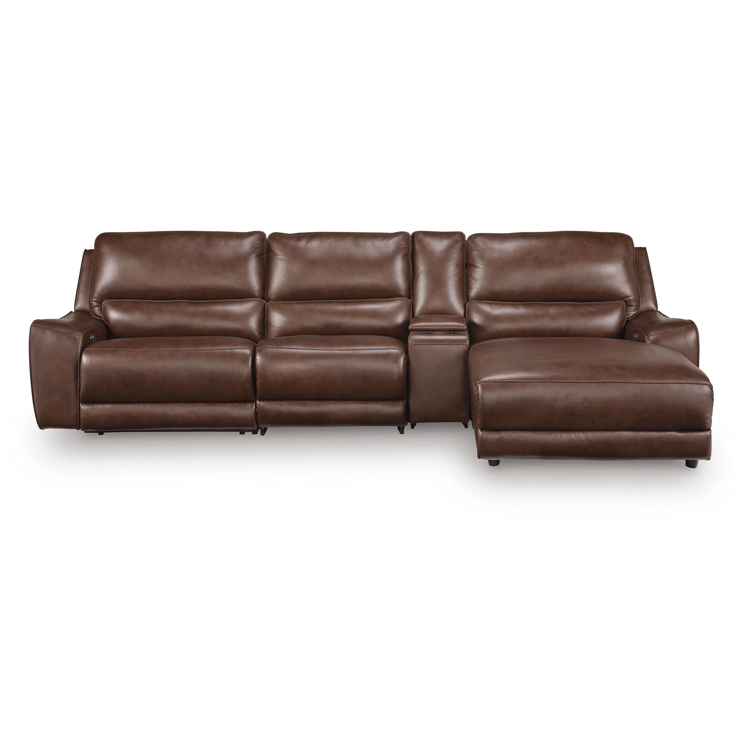  Signature Design by Ashley DeepWakes PCU62607S26 4 pc Reclining Sectional with Chaise and Storage Console IMAGE 1