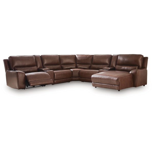 Signature Design by Ashley DeepWakes PCU62607S30 7 pc Reclining Sectional with Chaise and Storage Consoles