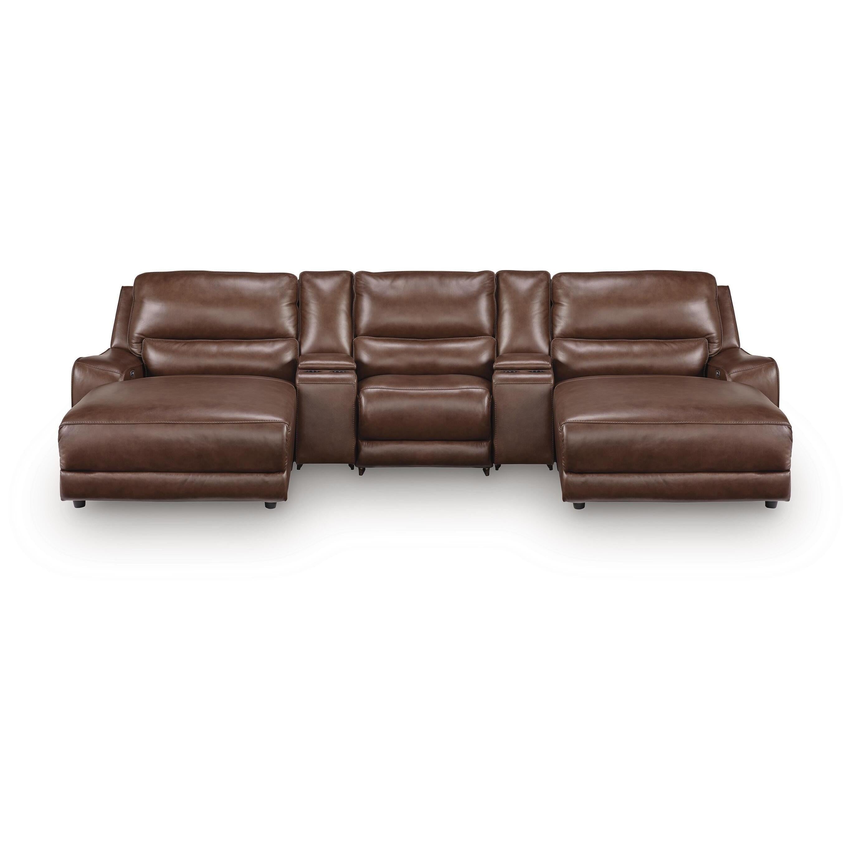  Signature Design by Ashley DeepWakes PCU62607S41 5 pc Reclining Sectional with Double Chaise and Storage Consoles IMAGE 1