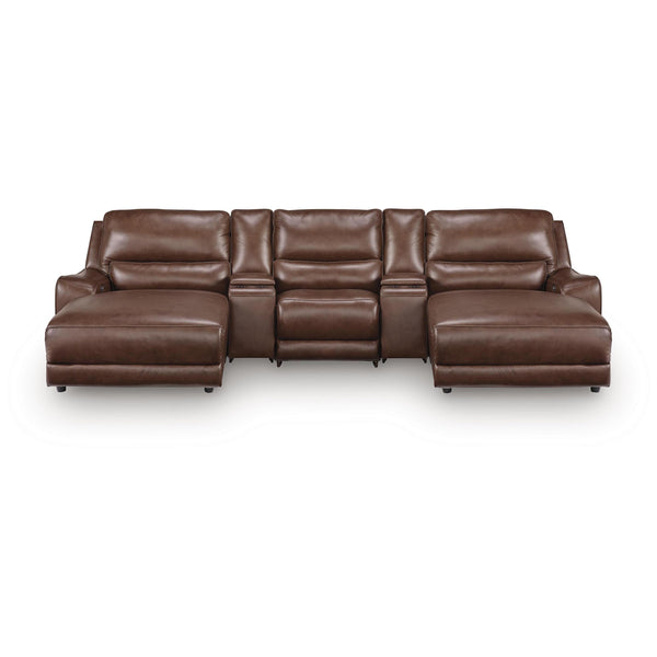 Signature Design by Ashley DeepWakes PCU62607S41 5 pc Reclining Sectional with Double Chaise and Storage Consoles