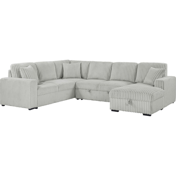 Coaster Furniture Devonshire 501208 Sleeper Sectional Sofa Storage Chaise - Grey