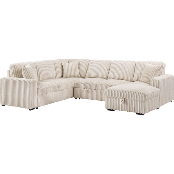 Coaster Furniture Devonshire 501205 Sleeper Sectional Sofa Storage Chaise - Camel