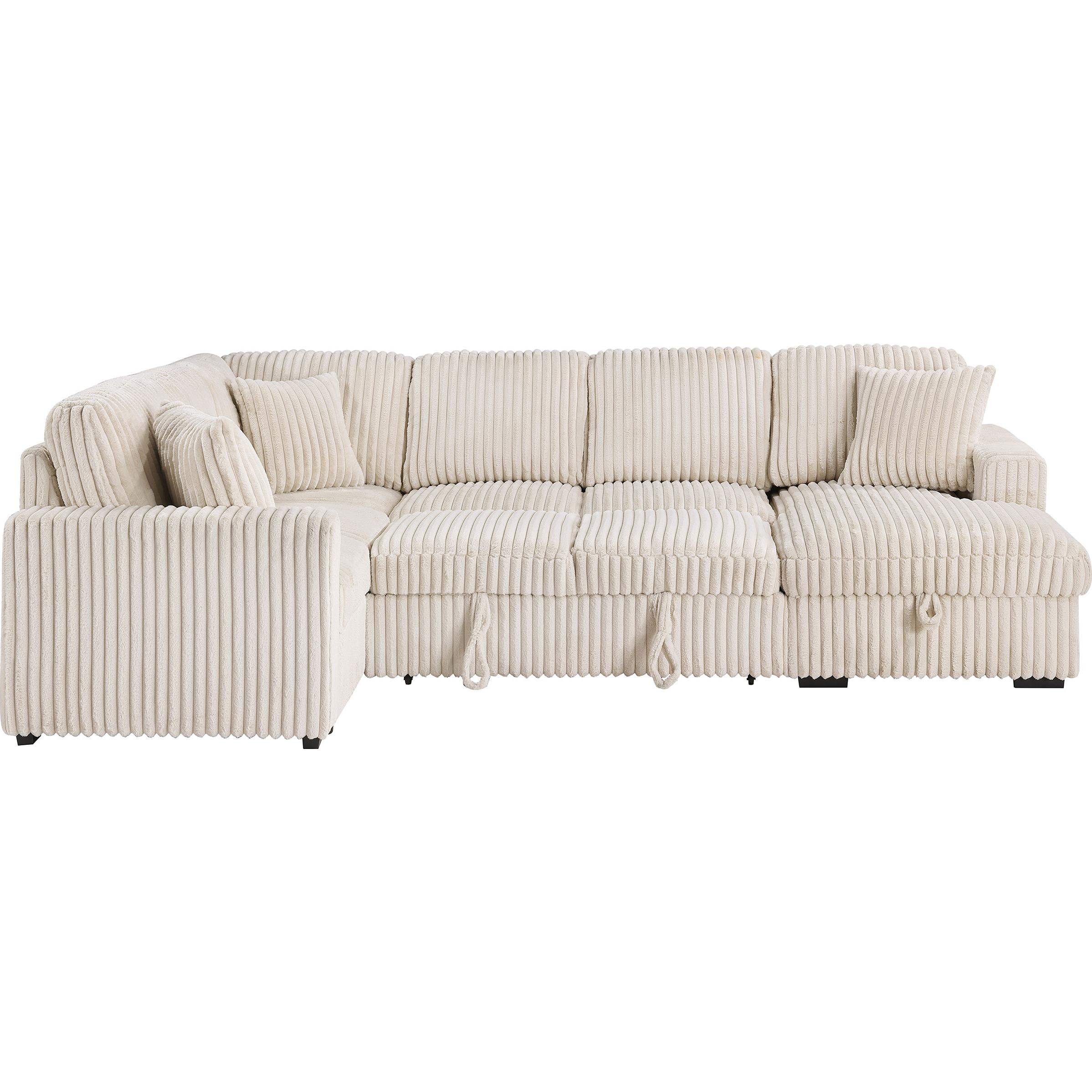  Coaster Furniture Devonshire 501205 Sleeper Sectional Sofa Storage Chaise - Camel IMAGE 6