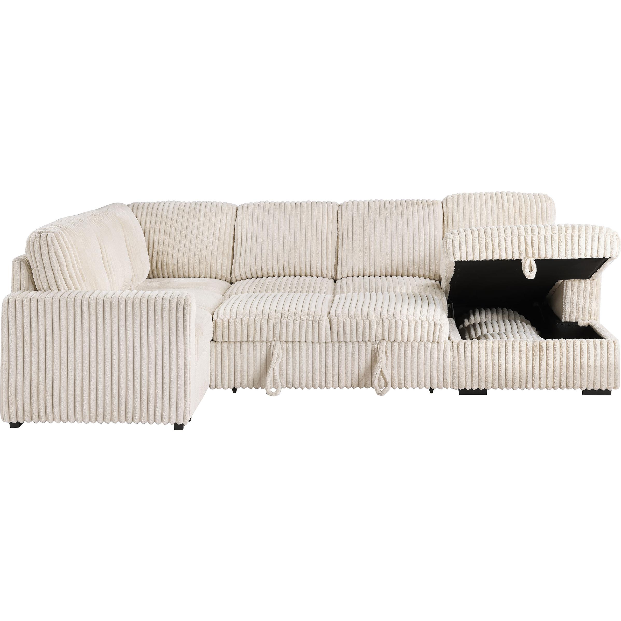  Coaster Furniture Devonshire 501205 Sleeper Sectional Sofa Storage Chaise - Camel IMAGE 7