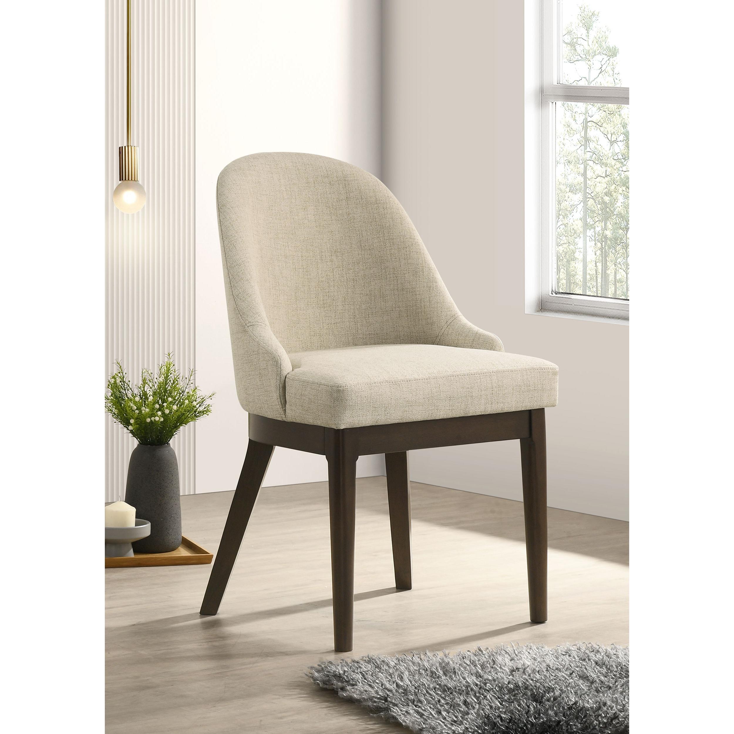  Coaster Furniture Reseda 193672 Set of 2 Upholstered Dining Side Chair - Beige IMAGE 2