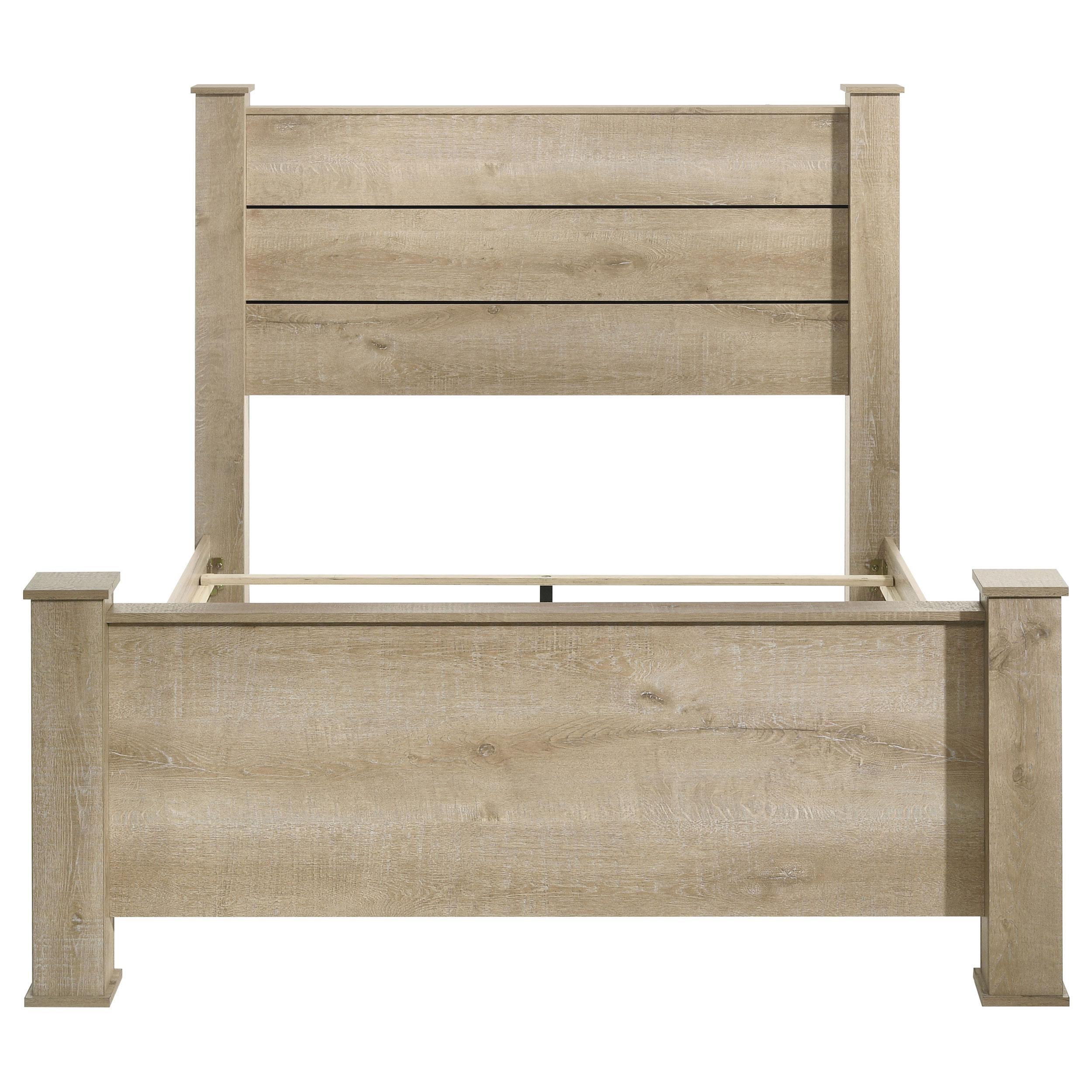  Coaster Furniture Oakglen 225101Q 55-inch Queen Panel Bed - Weathered Oak IMAGE 4