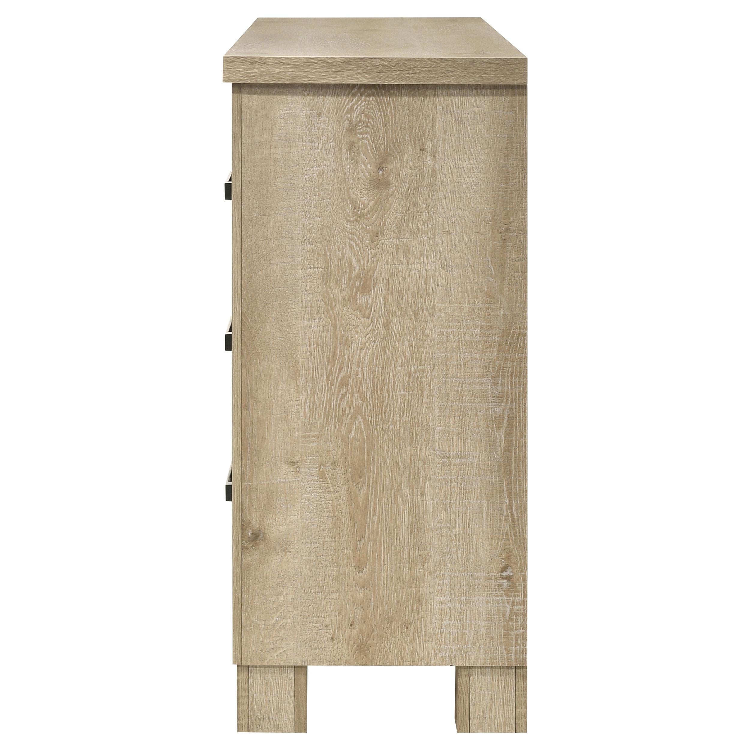  Coaster Furniture Oakglen 225103 6-drawer Dresser - Weathered Oak IMAGE 5