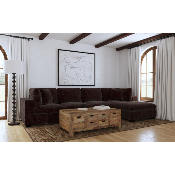 Coaster Furniture Lakeview 551464-SETB 5 pc Upholstered Modular Sectional Sofa - Dark Chocolate