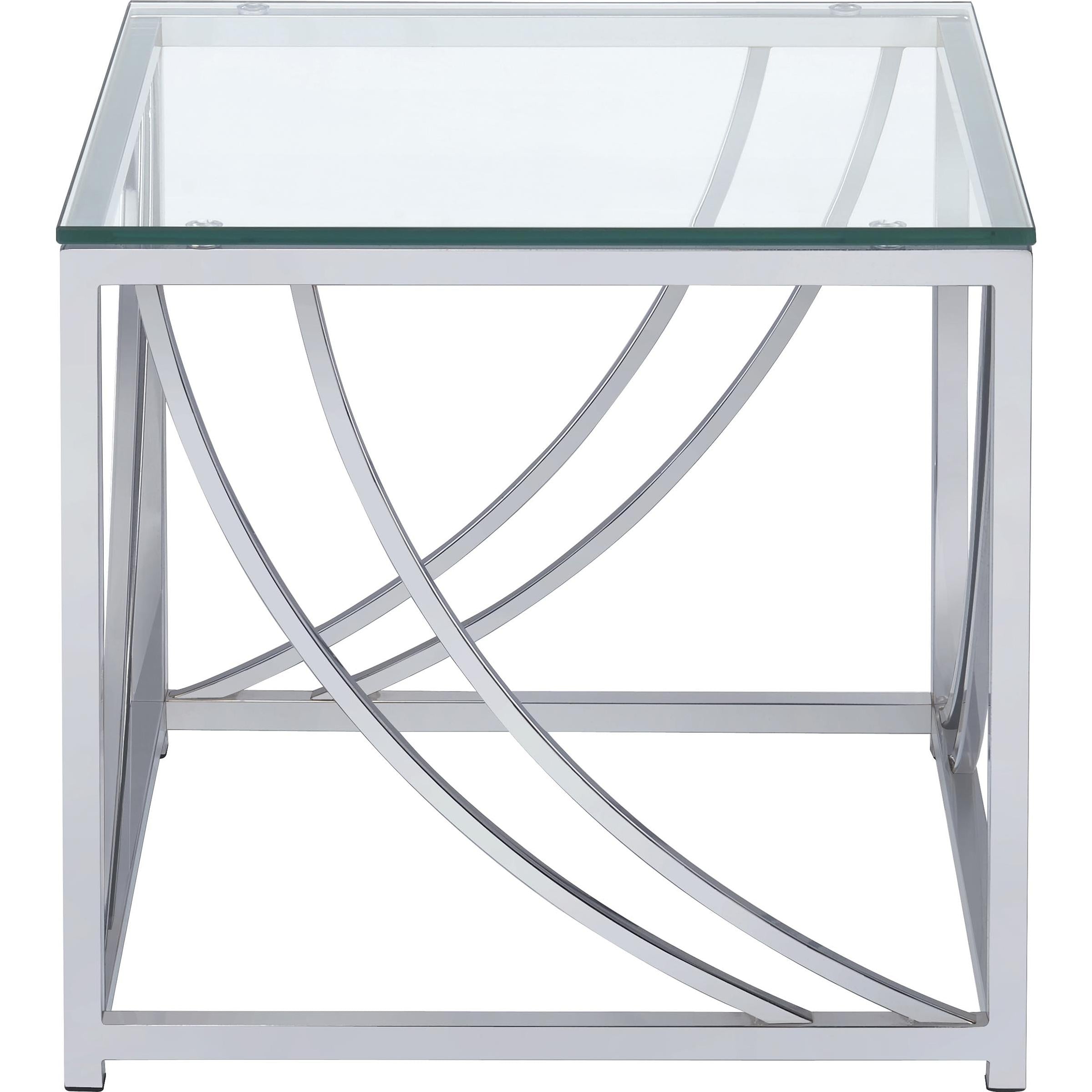  Coaster Furniture Lille 720498-S2 2-piece Glass Top Coffee And End Table Set - Chrome IMAGE 4